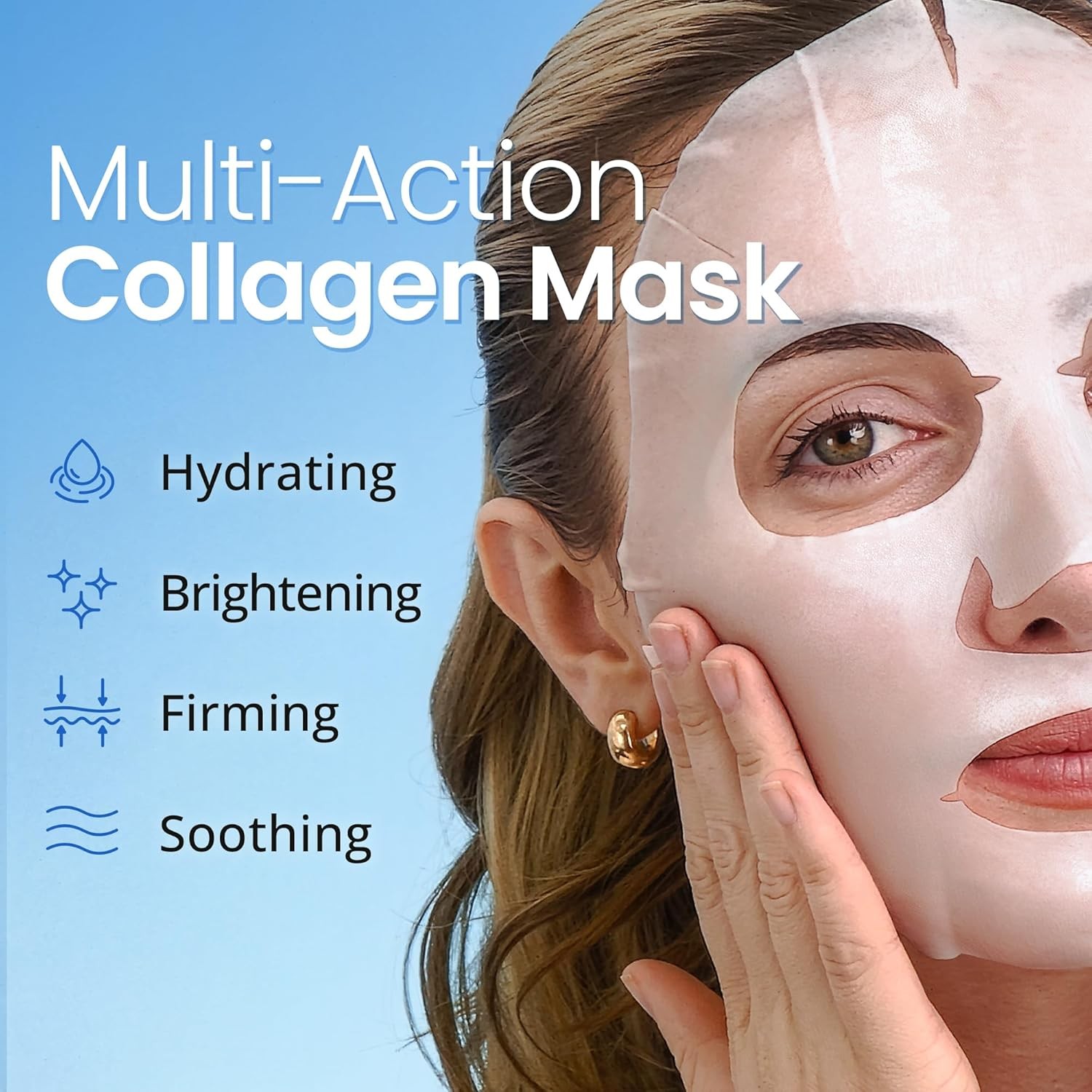 Ebanel Collagen Face Mask Hyaluronic Acid Vitamin C 10 Pack