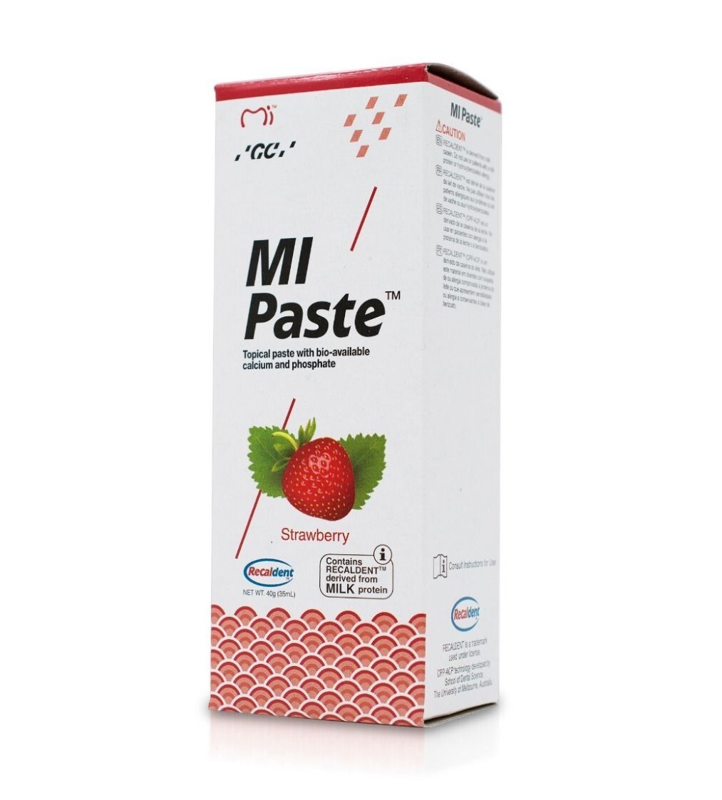 GC MI Paste Oral Topical Crème with RECALDENT 40g Tube – STRAWBERRY Flavor