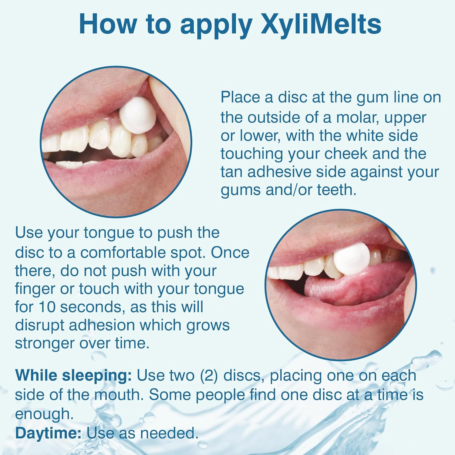 XyliMelts for Dry Mouth Moisturizing Adhering Discs 100 Count 8-Hour Relief
