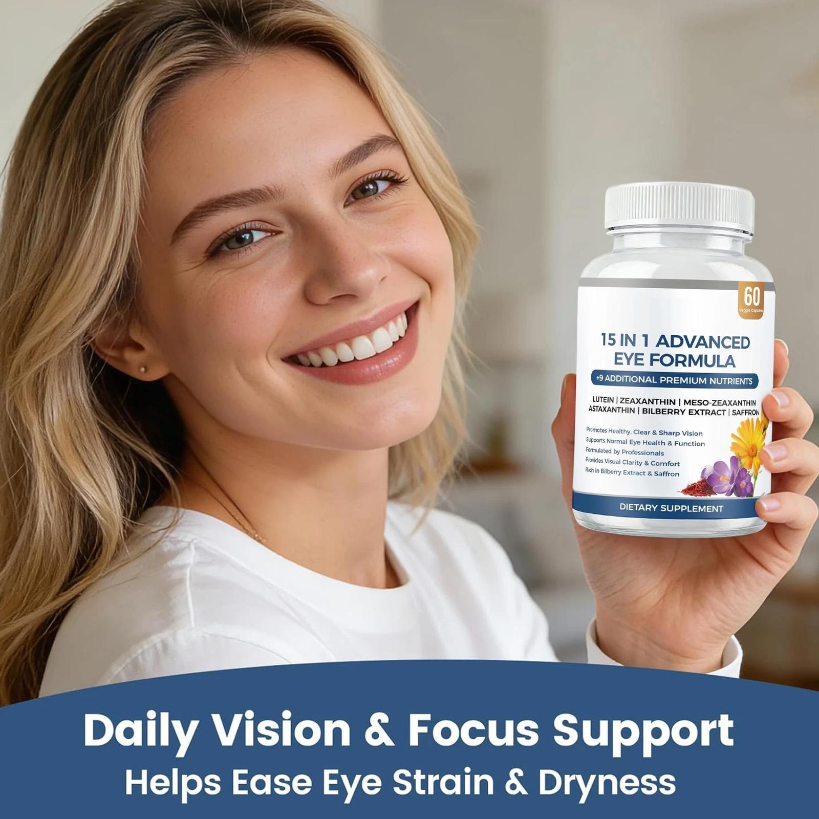 Eye Formula, 15 in 1 Advanced Formula with All 3 Carotenoi