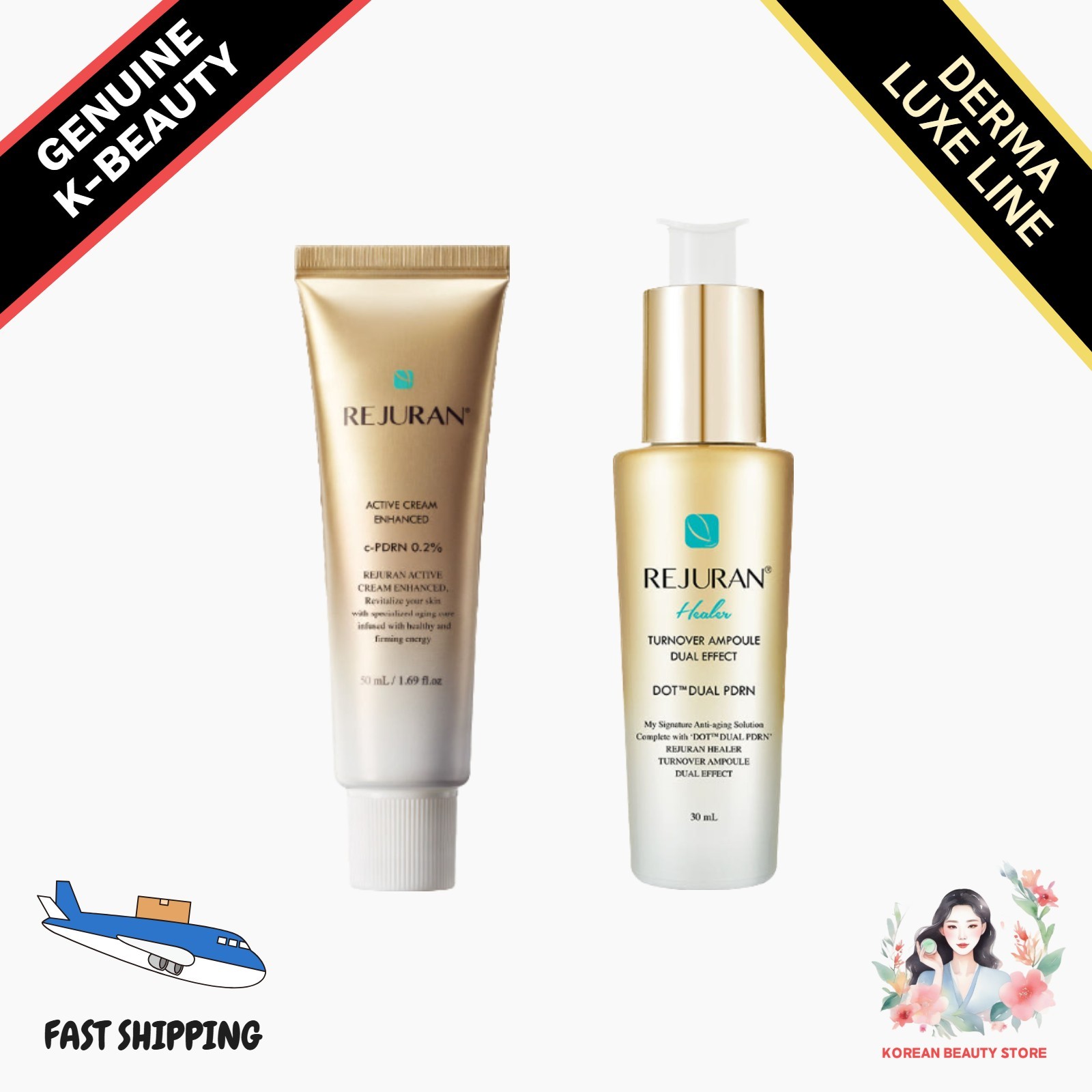 REJURAN Healer Turnover Ampoule 30ml + Active Cream 50ml Duo K-Beauty Glass Skin