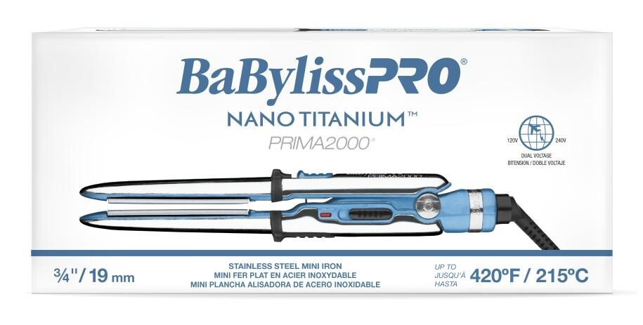 BaBylissPRO Nano Titanium Prima2000 3/4″ Stainless Steel Mini Iron | BNT2000UC