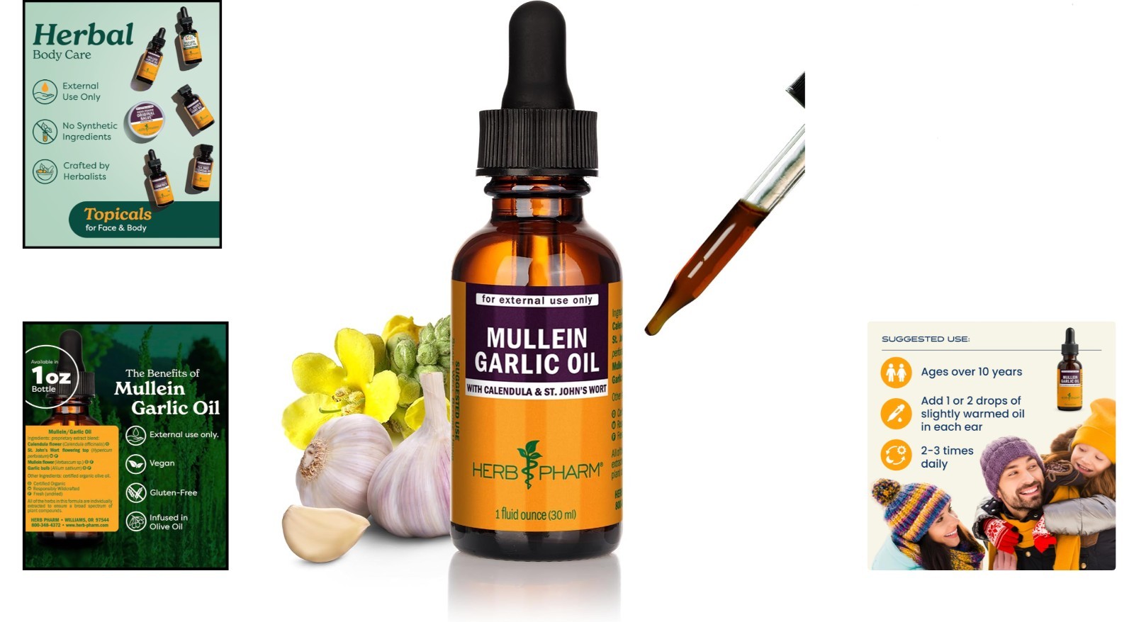 Mullein Garlic Oil Drops – Natural Herbal Remedy for Skin Support (1 oz)