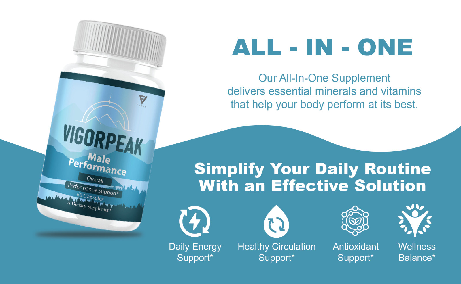 (5 Pack) VigorPeak Advanced Performance, Vigor Peak Daily Support (300 Capsules)