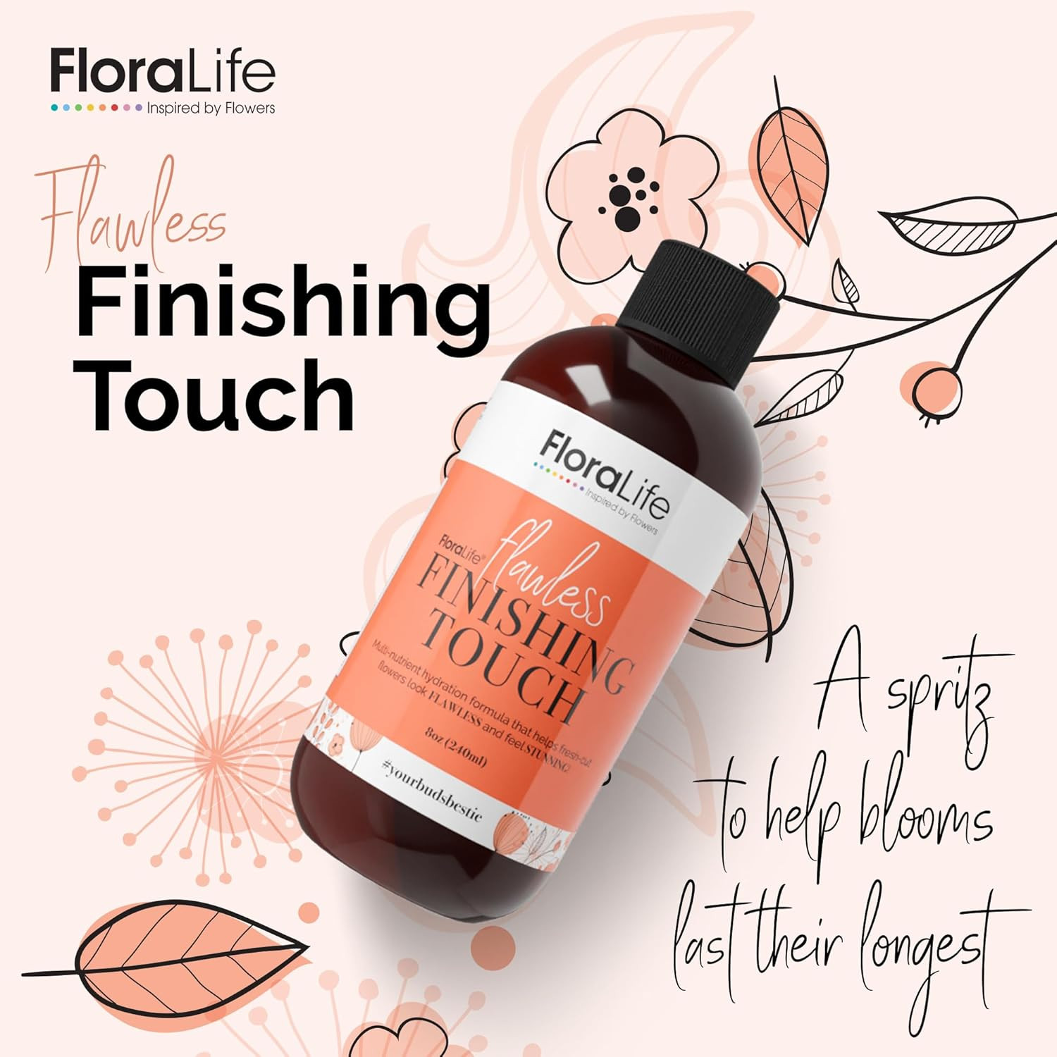 Finishing Touch – Hydrating Multi-Nutrient Formula Spray for Fresh-Cut Flowers –