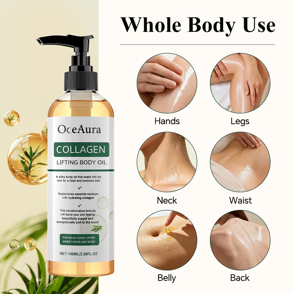 2Pack 100ml Collagen Lifting Body Oil Hydrating & Firming Anti Aging Massage Oil
