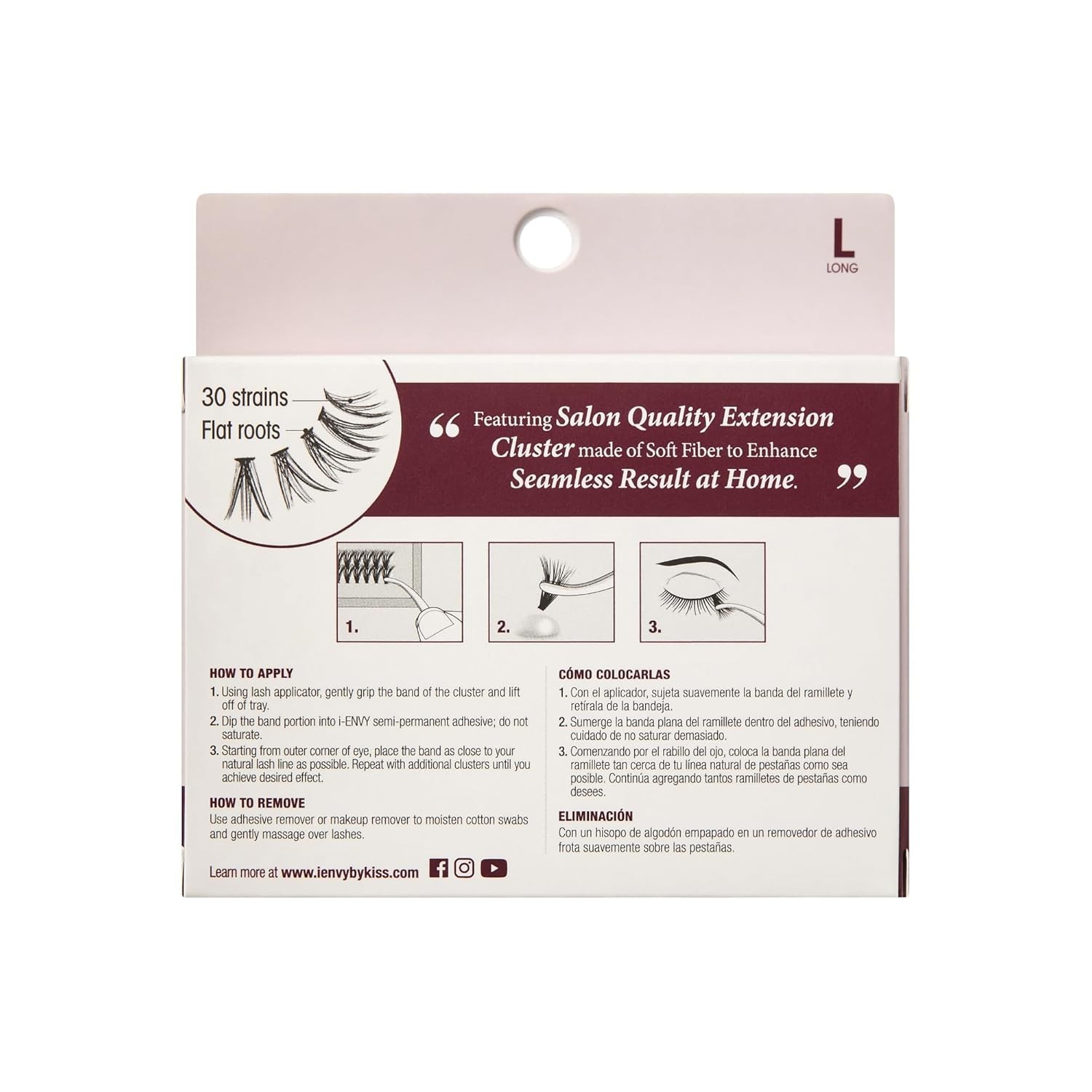 i-ENVY 30D Extension Cluster Individual Lashes, Easy to Apply, Long, Black