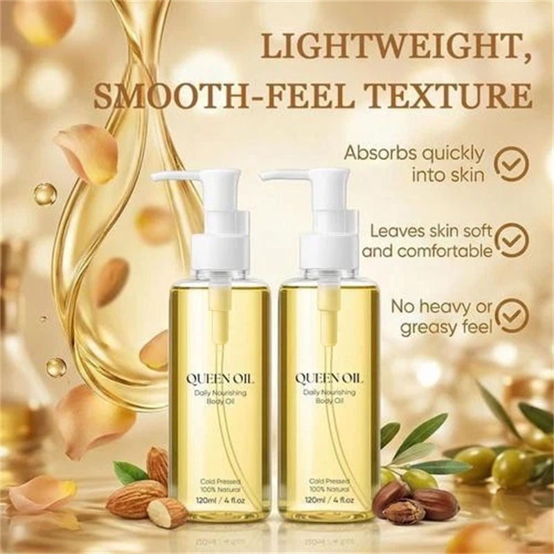 NEW Queen Oil, Cold-Pressed Botanical Body Oil, Lightweight Daily Hydrating