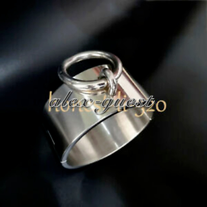 Stainless Steel 6CM Height Heavy Shackles Rings Cangue Neck Collar Cuff Binding