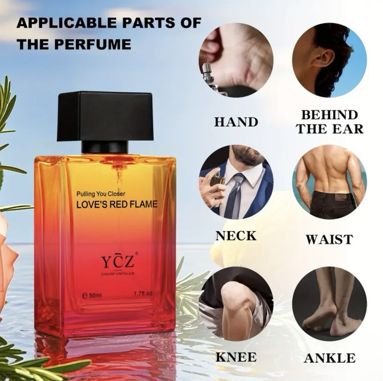 Ycz LOVE’S RED FLAME Perfume Men, Long-Lasting Fragrance, 50 ml (1.65 fl. Oz)