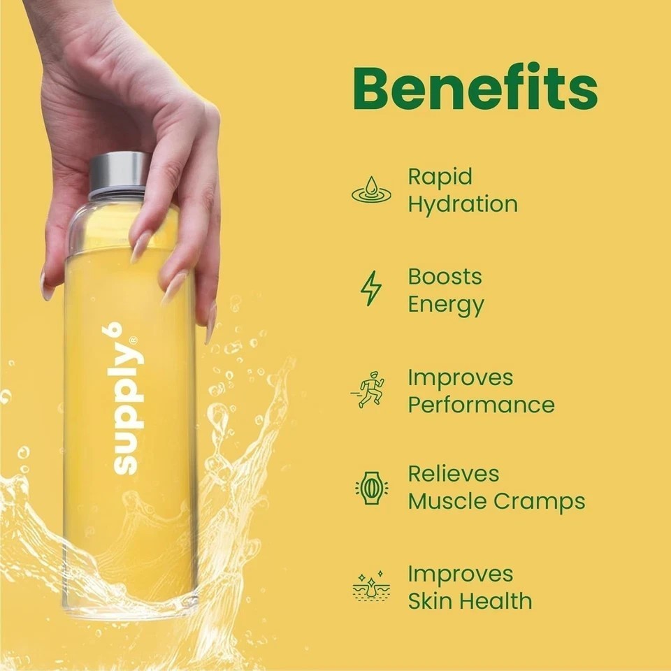 Supply6 Salts | Electrolyte Mix | Zero Added Sugar, (18 Servings, Lemon Lime)