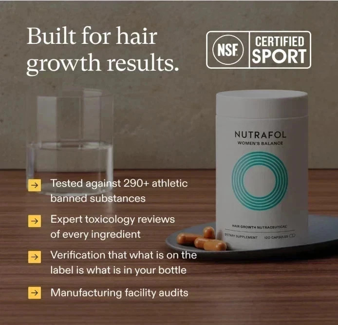 Pack of 3 Nutrafol Women’s Hair Growth Supplement 360 Caps – USA Fast Shipping