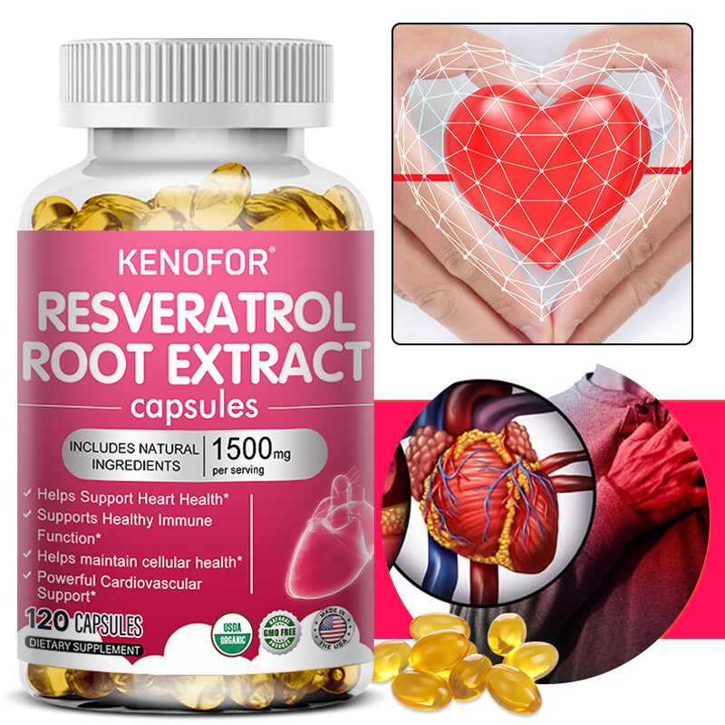 Resveratrol 1500mg Grape Seed 50MG Extract Providing Heart Energy Heart Health