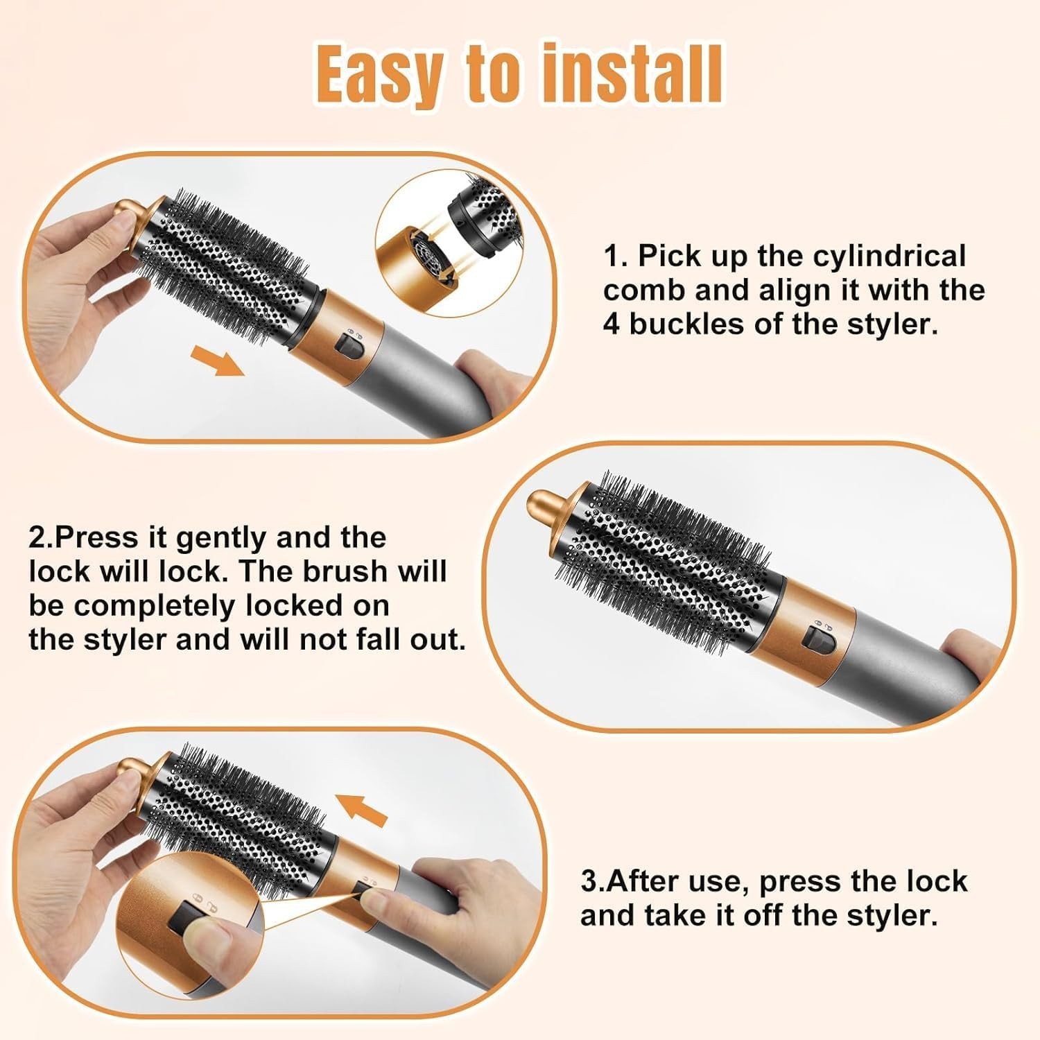 Dyson Airwrap Round Volumizing Brush Attachment, Nickel/Copper