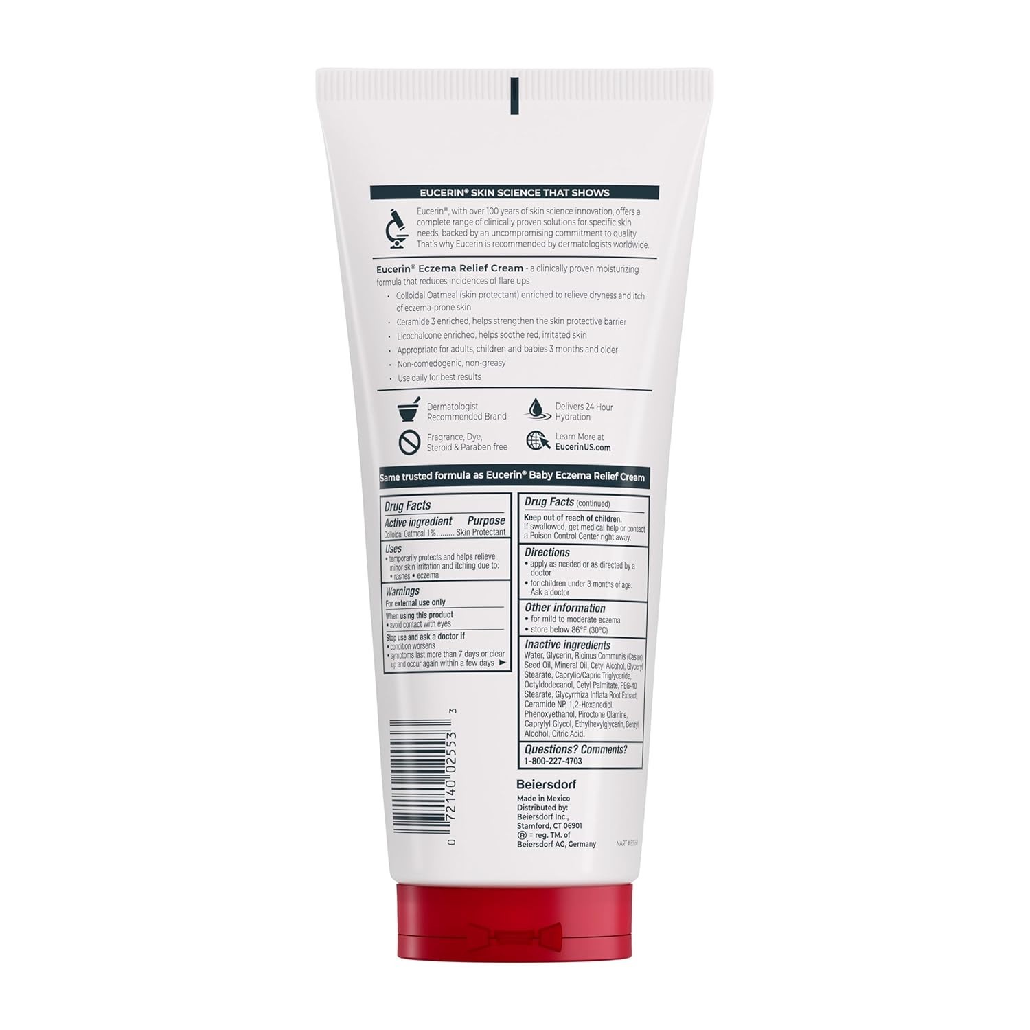 Eucerin Eczema Relief Body Cream for Dry Skin, VALUE SIZE, 14 oz/369g, 06/26++