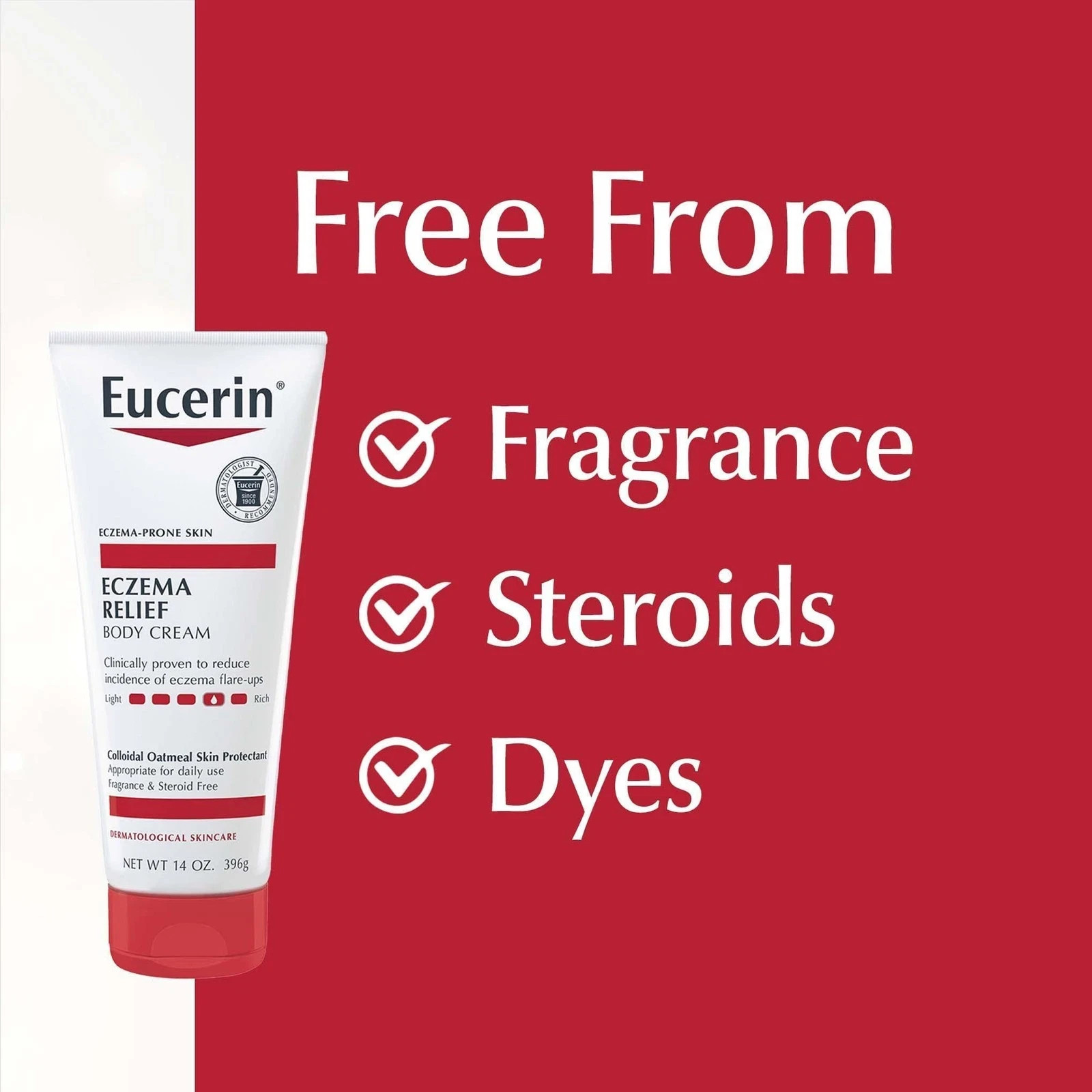 Eucerin Eczema Relief Body Cream for Dry Skin, VALUE SIZE, 14 oz/369g, 06/26++