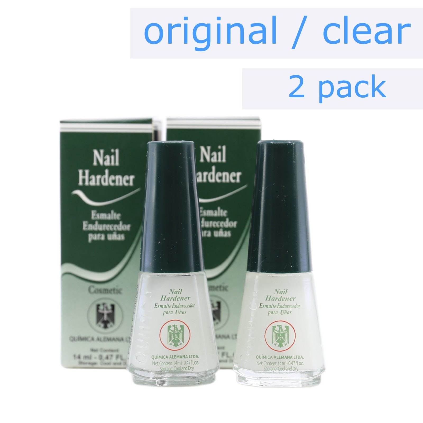 Quimica Alemana Nail Hardener 14ml (original formular/clear) 2 PACK