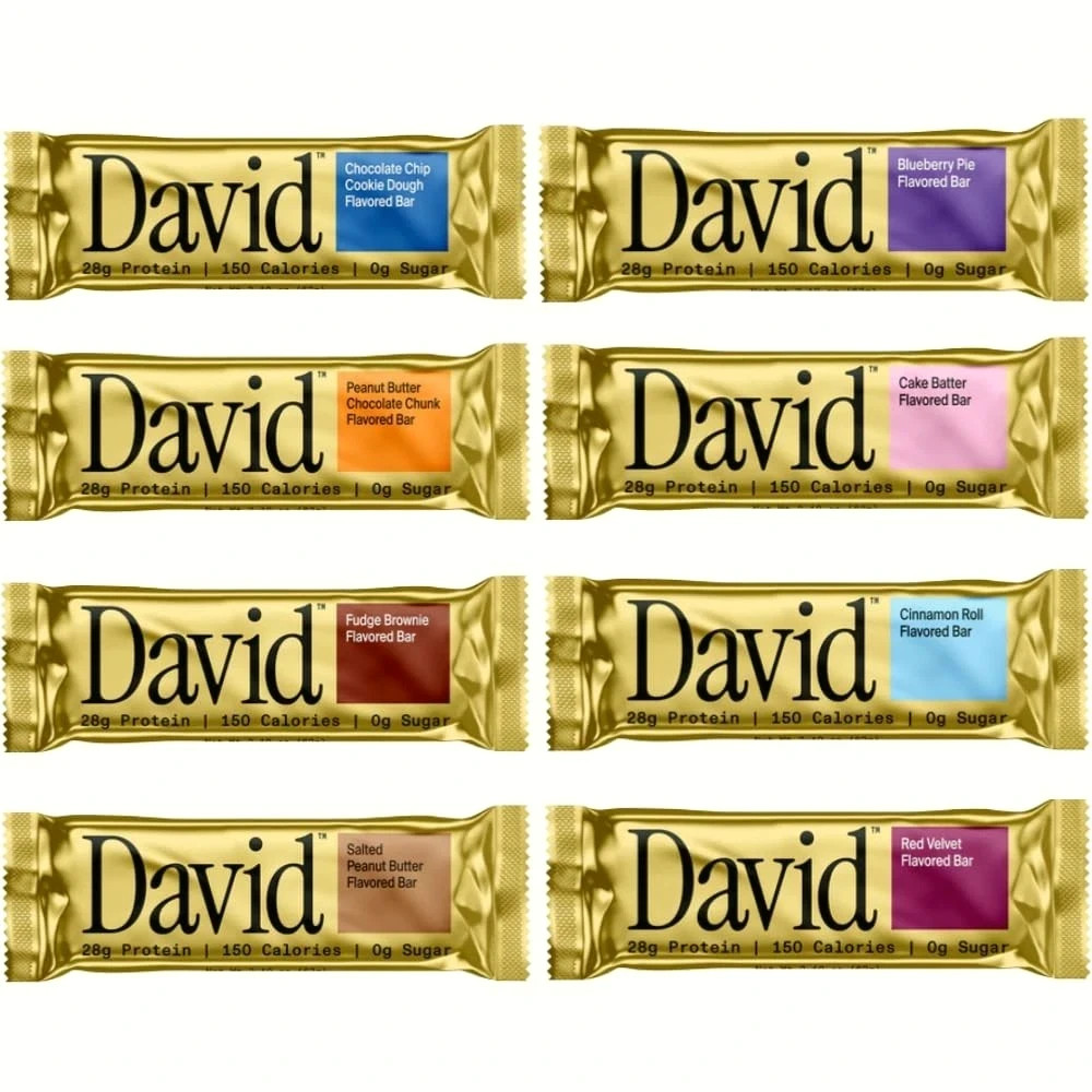 David High Protein Bars – Sugar Free Protein Bars, Gluten Free – Variety 8 Pack
