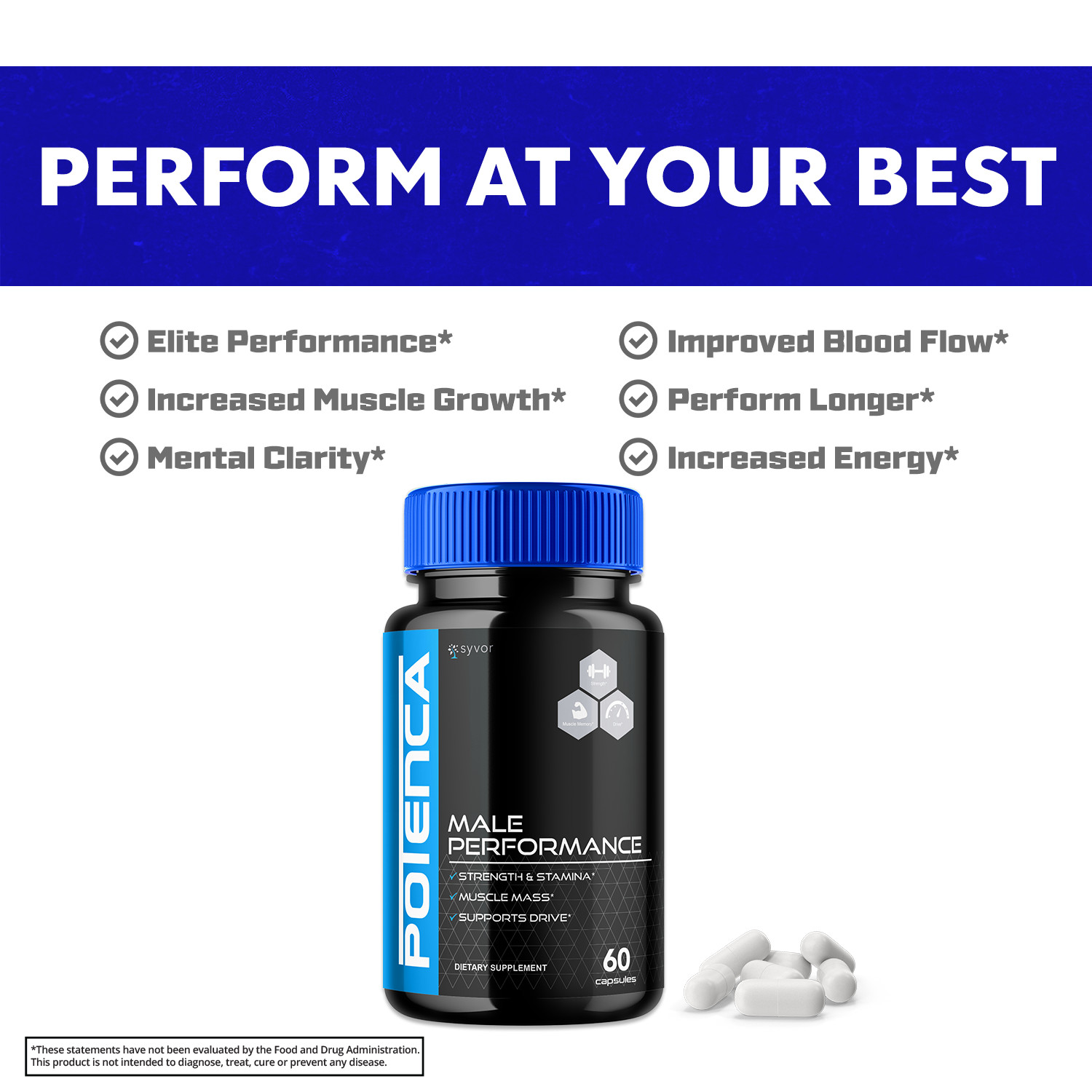 Potenca for Men Advanced Vitality Support Formula Supplement 300 Capsules