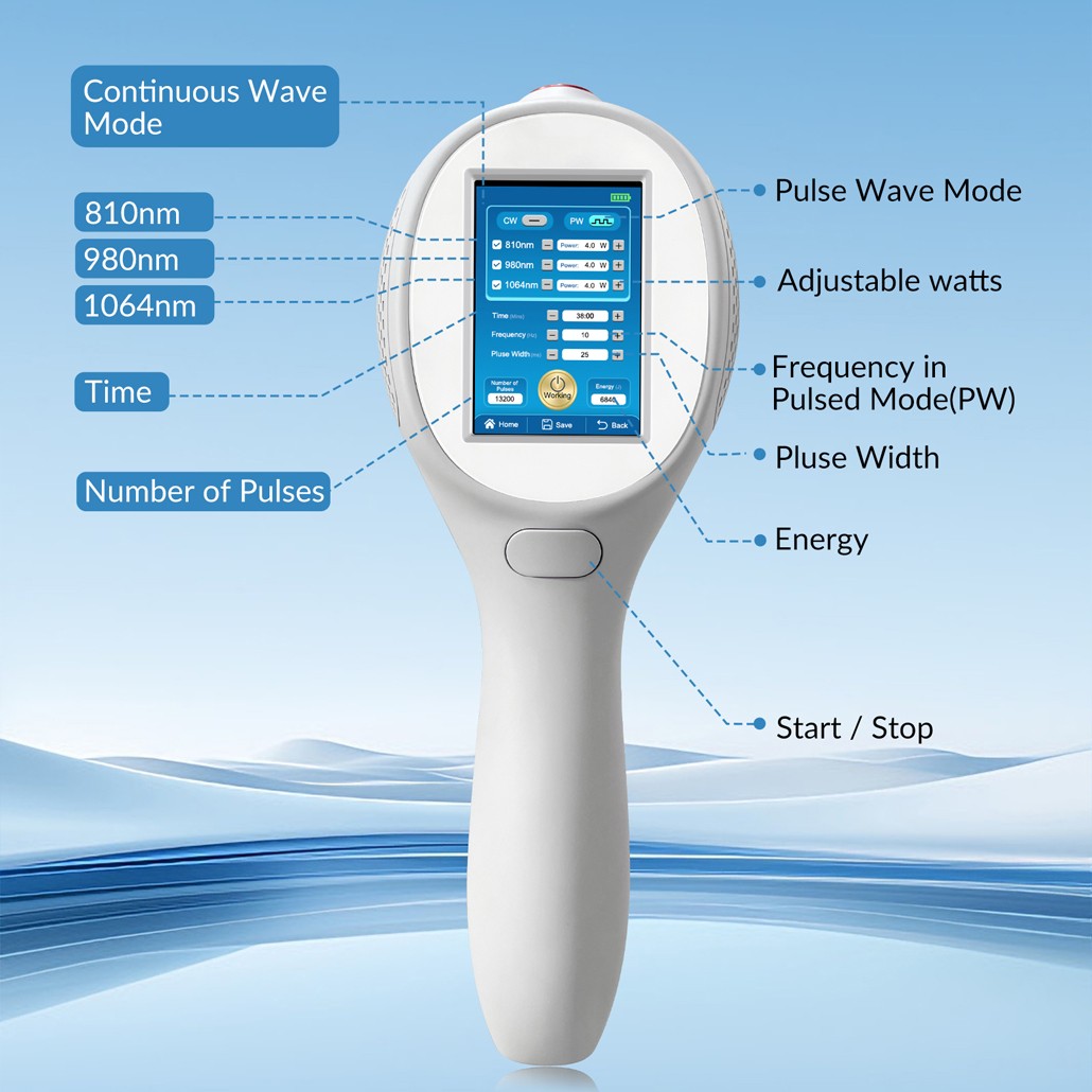 12W Low Lovel Cold Laser Therapy Device NIR Red Light Treatment for Pain Relief