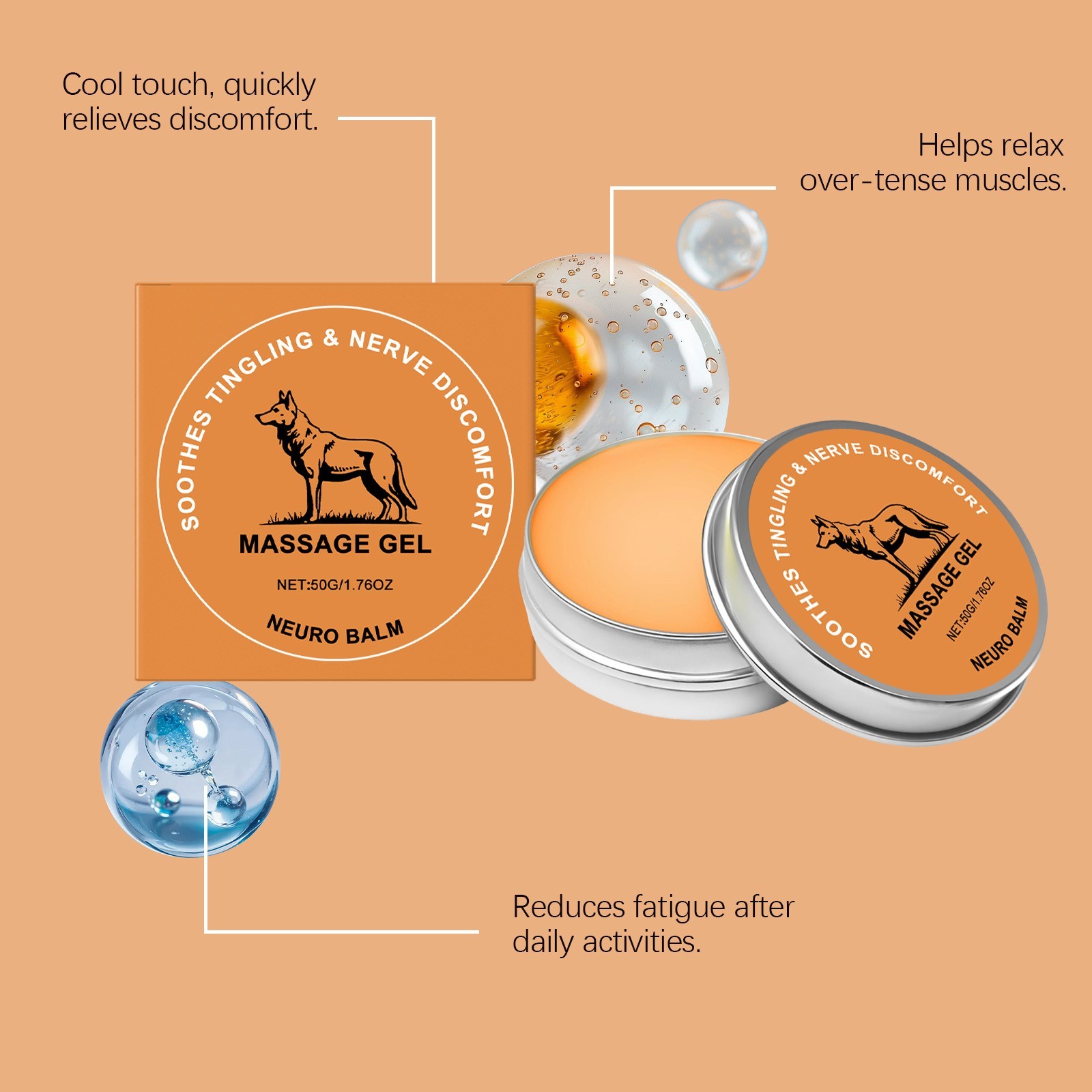 Therawolf Neuro Balm, Nerve Relief Balm for Neuropathy, Natural Joint Care 50g