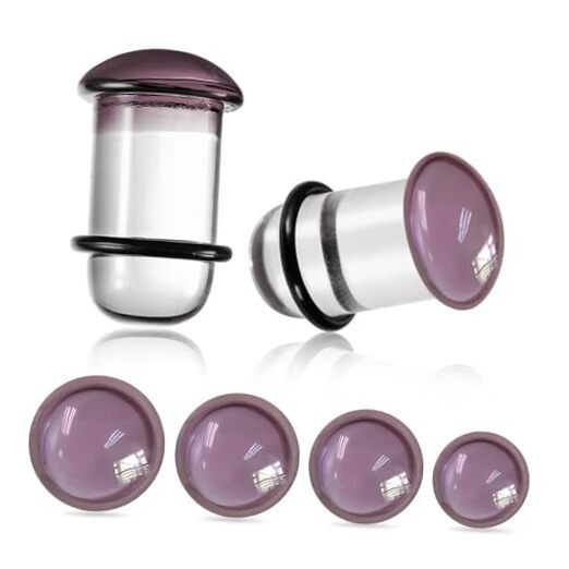 Unique 0.5mm Increments 14G-00g Comfy 4.5mm-6mm(5g-2g) /Yes, Both Ears. Purple