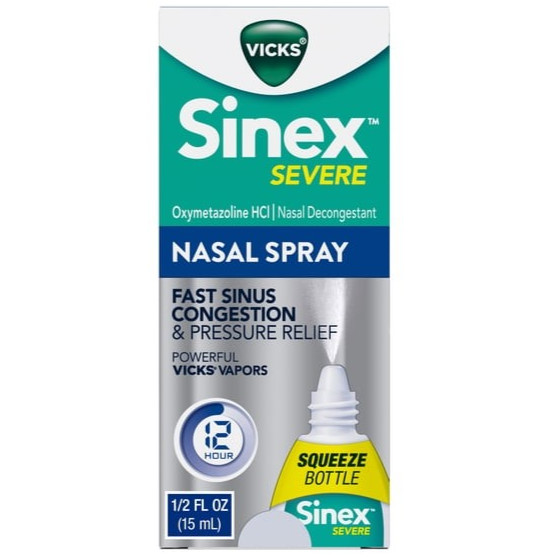 Vicks Sinex Severe Original Nasal Spray Decongestant 0.5oz Nasal Relief