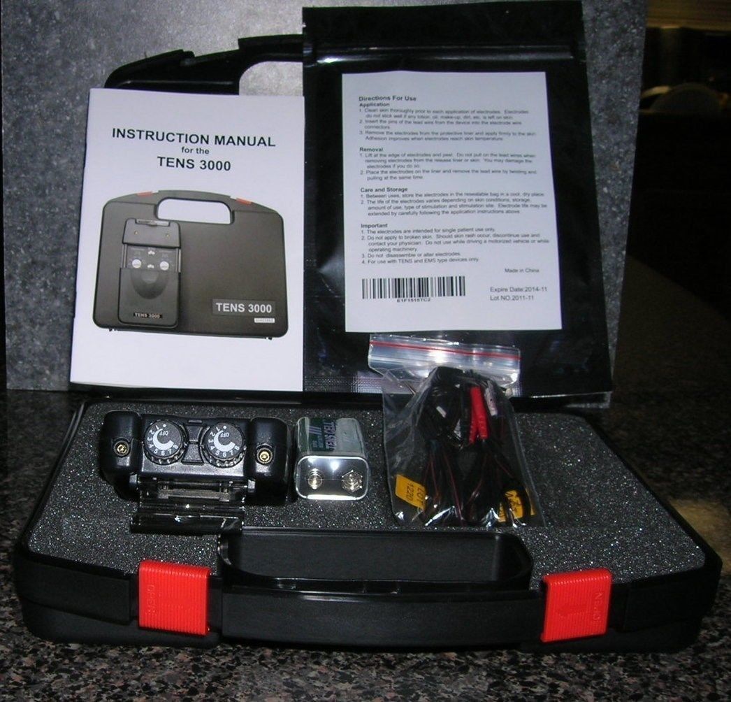 NEW TENS 3000 Analog UNIT with ELECTRODES PADS,COMPLETE-FREE SHIPPING