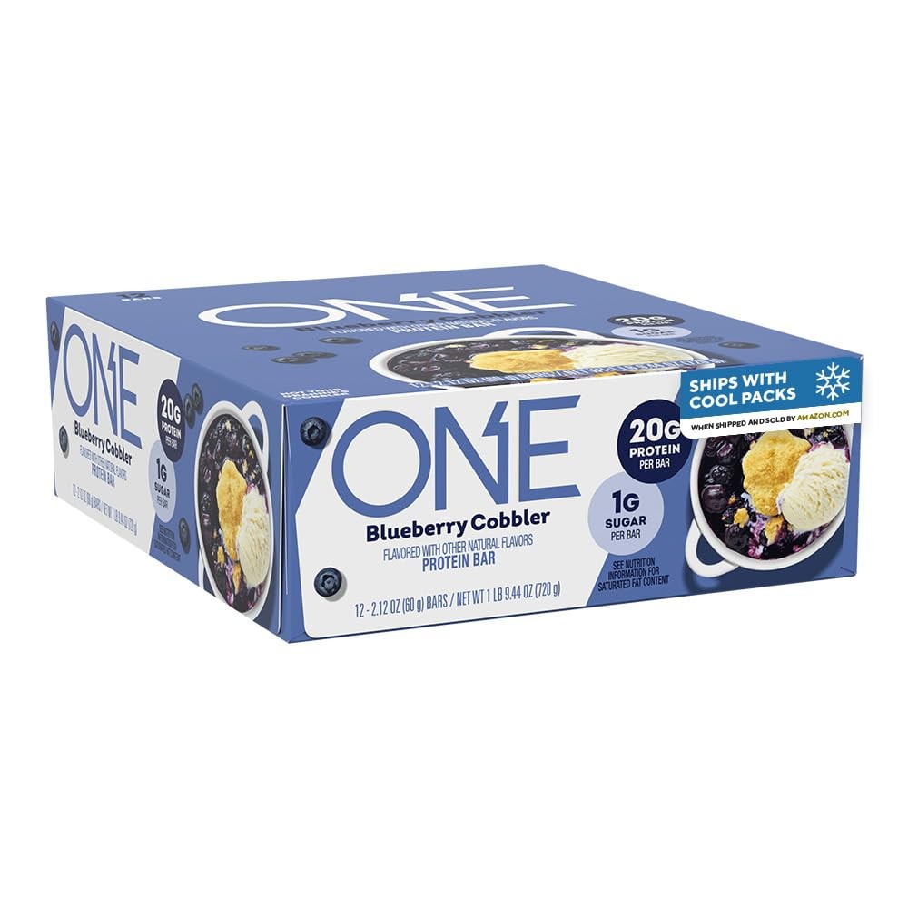 ONE Protein Bars, Blueberry 2.12 Ounce (Pack of 12), Cobbler