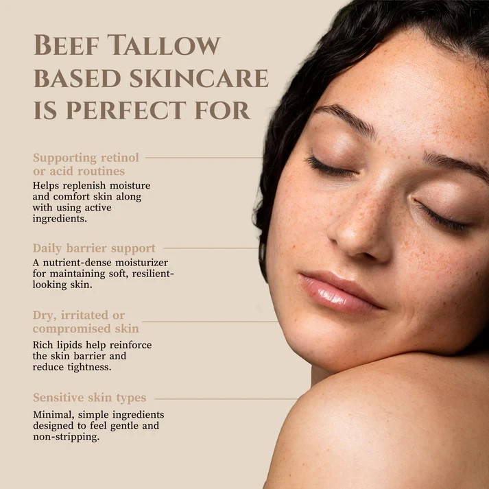 2 Pack Grass Fed Beef Tallow Honey Face Cream Moisturizer Dry Sensitive Skin 3.6