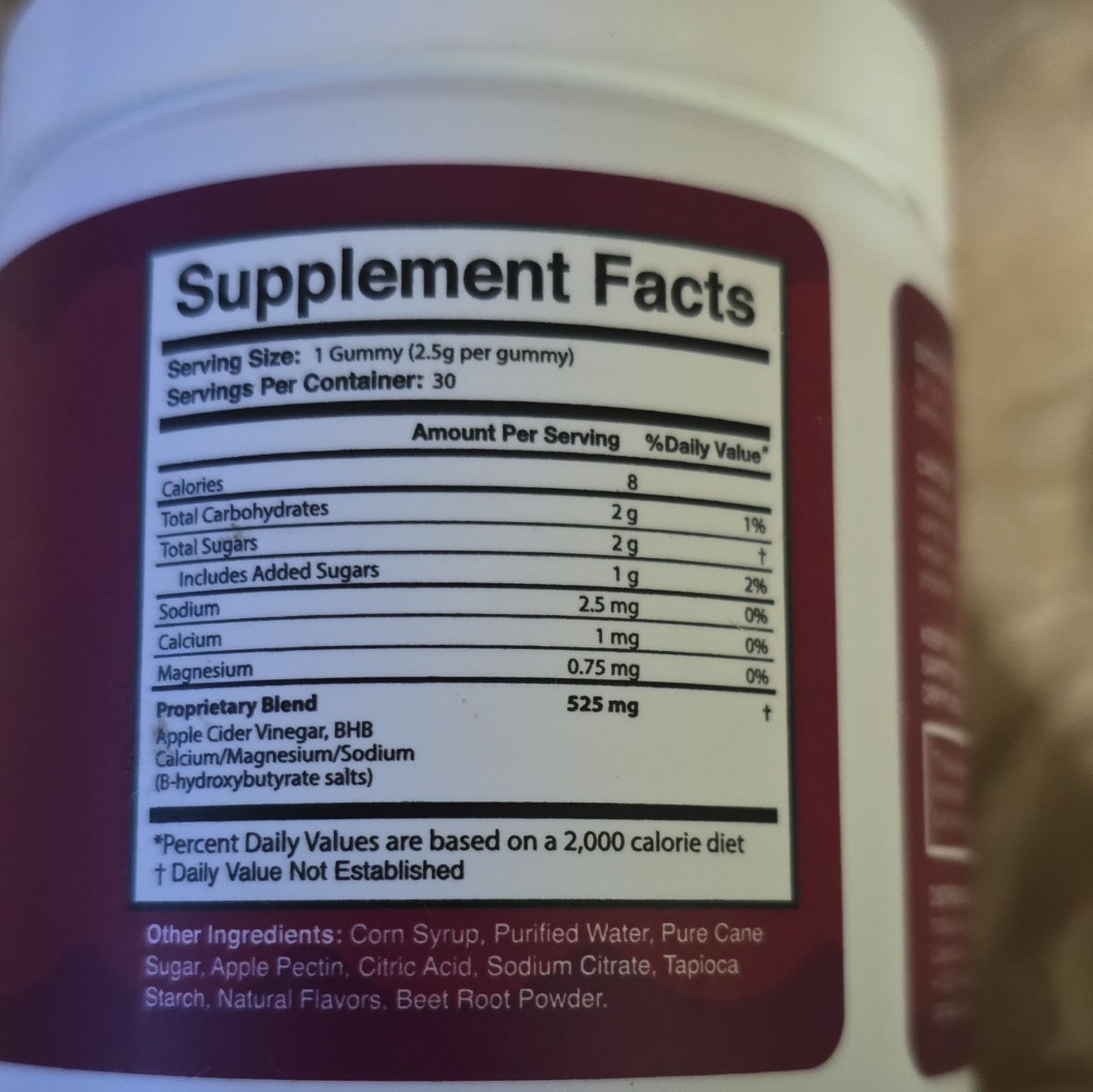 Gumitide Weight Management Gummies ACV + BHB 30 Ct Exp 05/2027