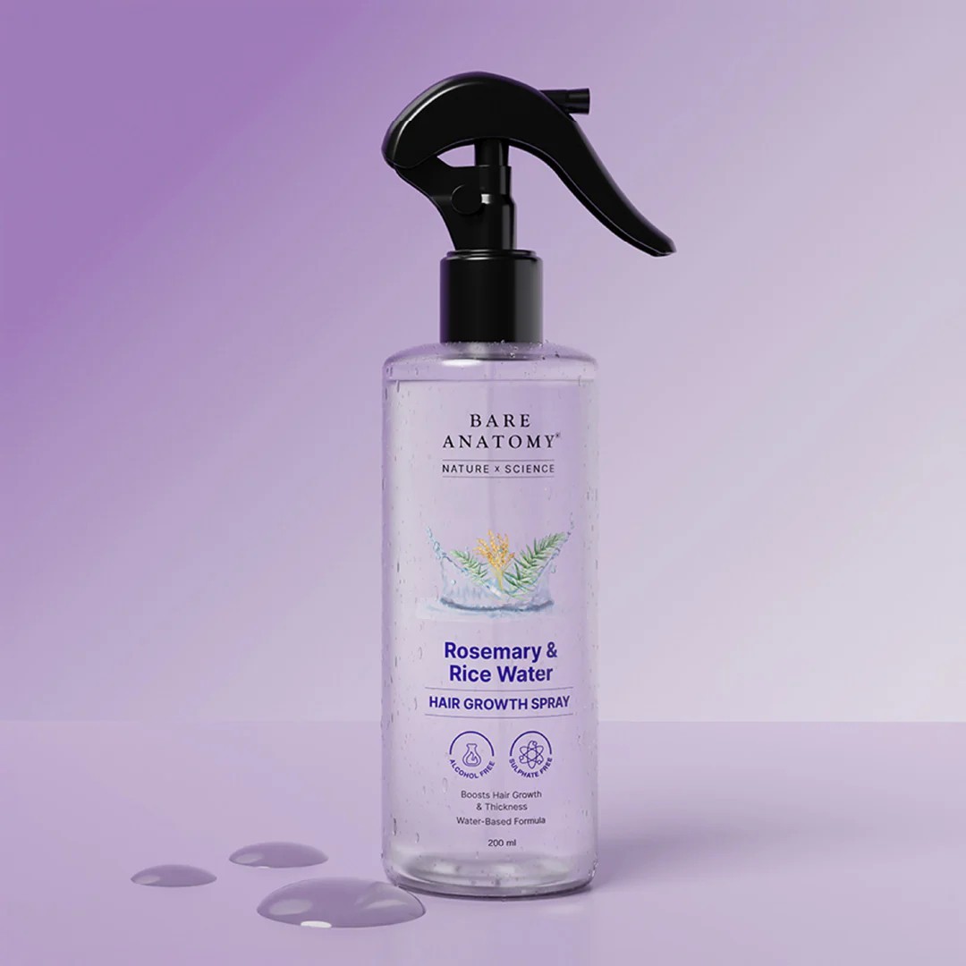 Bare Anatomy Rosemary & Rice Water Hair Growth Spray-200ml