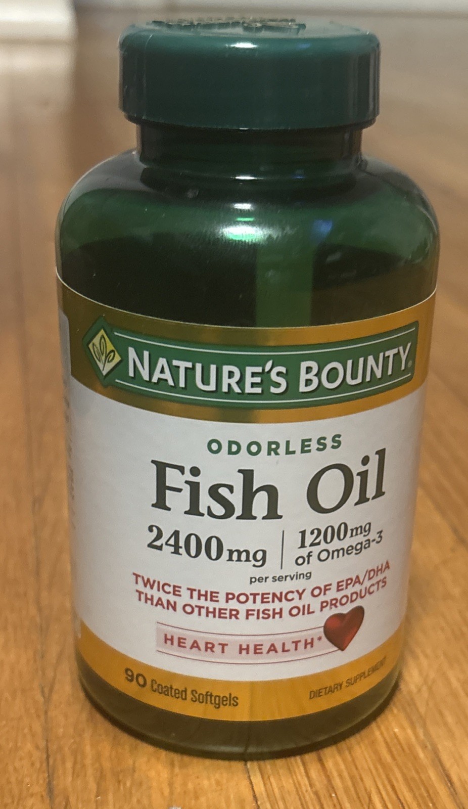 Natures Bounty – Fish Oil – 2400mg / 1200mg Omega – 90 Coated Softgels – 10/2025