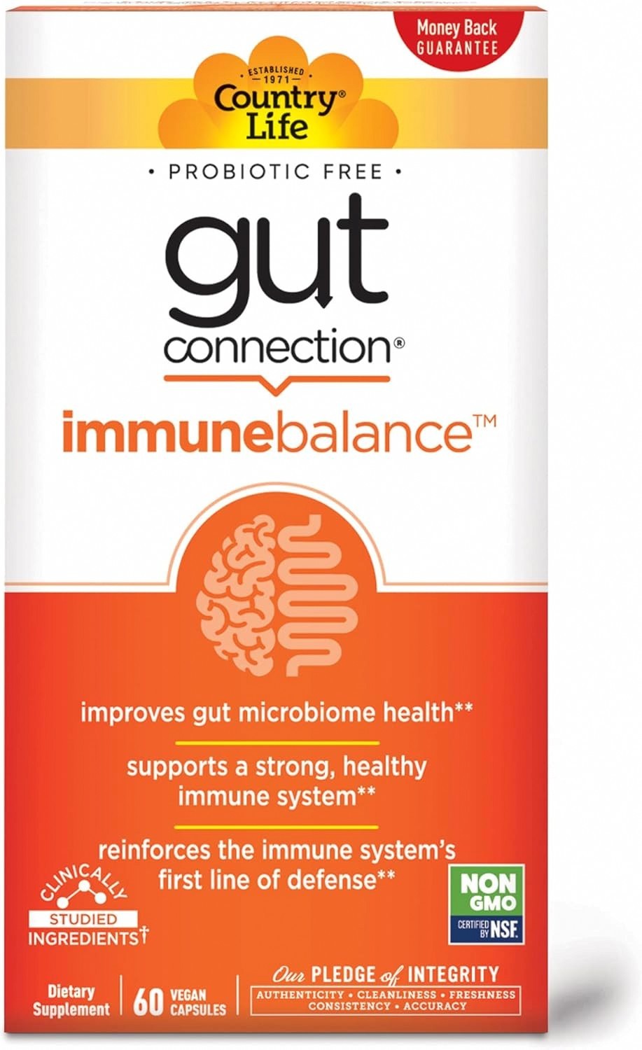 Country Life Gut Connection Immune Balance 60 Caps BB 05/2025