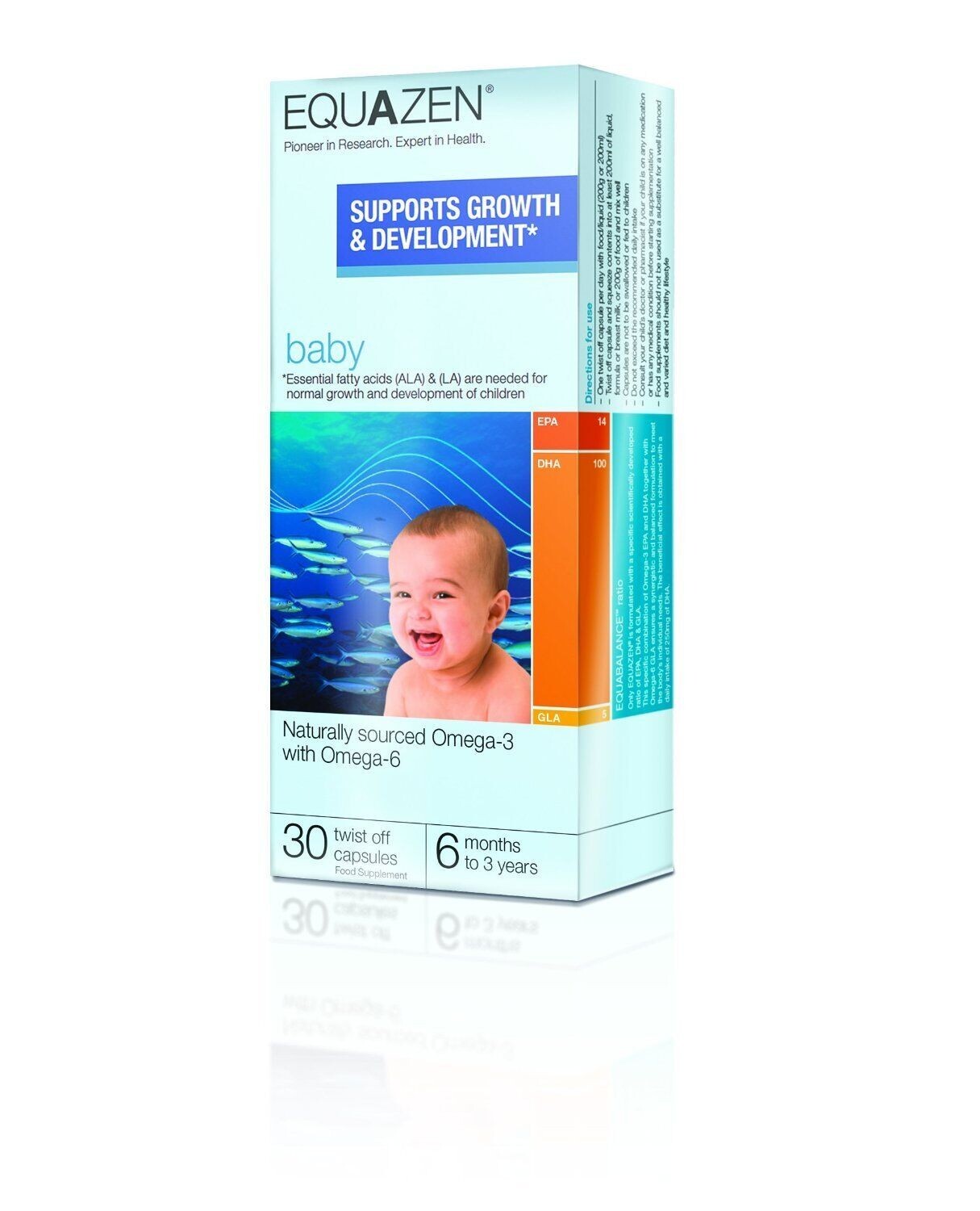 Boost your child’s early growth with Equazen Baby Omega-3 & 6 Capsules. Tailored