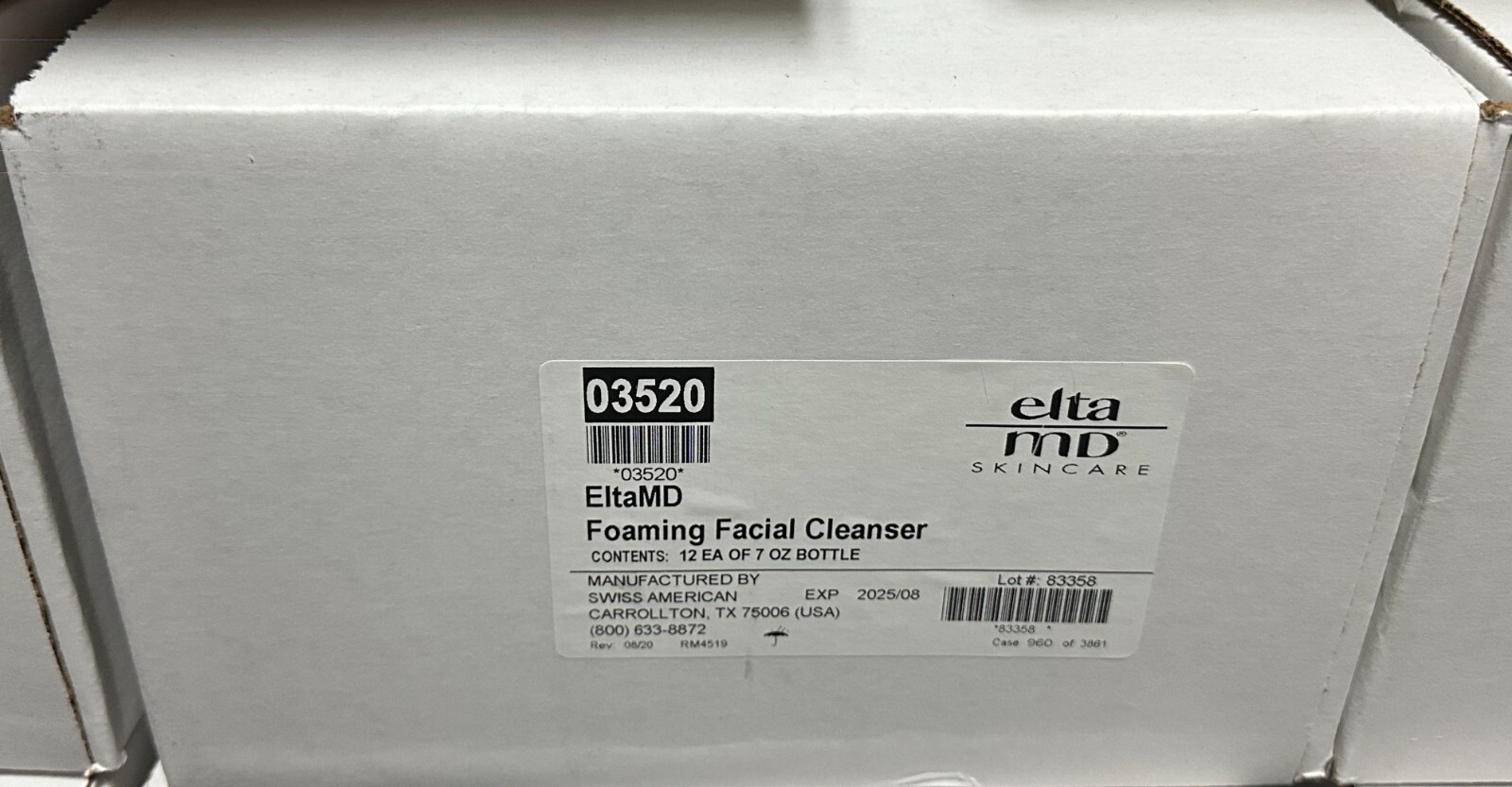 EltaMD Foaming Gentle Facial Cleanser 7 oz Case Of 12 units EXP 8/2025
