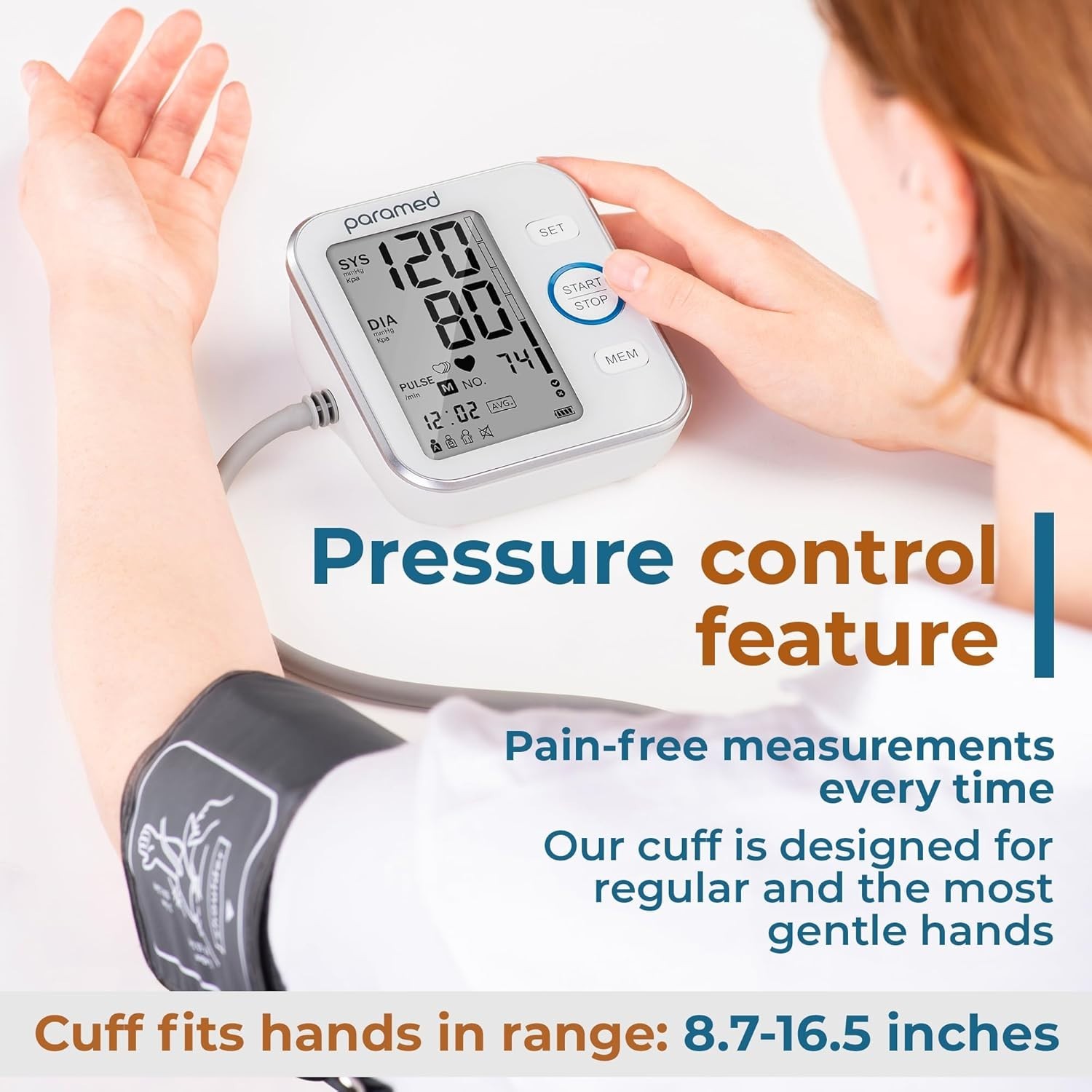 Large LCD Blood Pressure Monitor – 120 Memory Sets & Voice Broadcast Included
