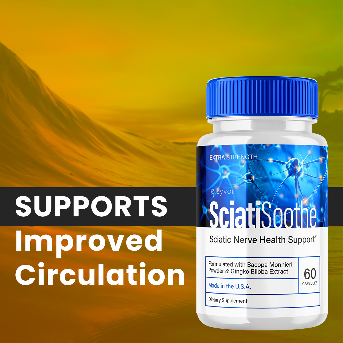(5 Pack) Sciatisoothe, Brain Health & Cognitive Support Supplement 300 Capsules