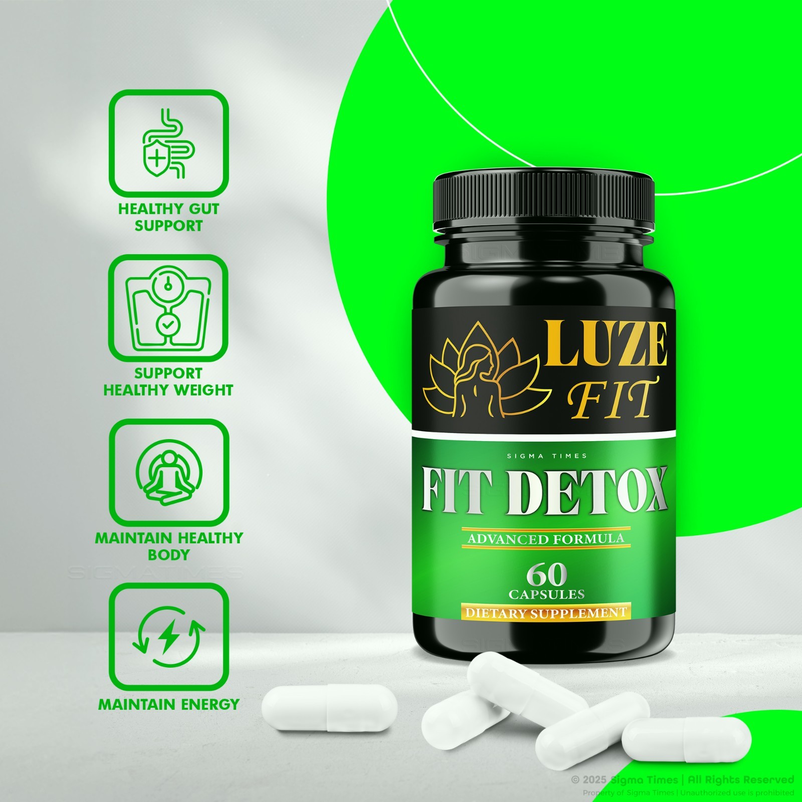 Luze Fit Detox Pills – LuzeFit Fit Detox Formula for Natural Weight Loss 60 ct