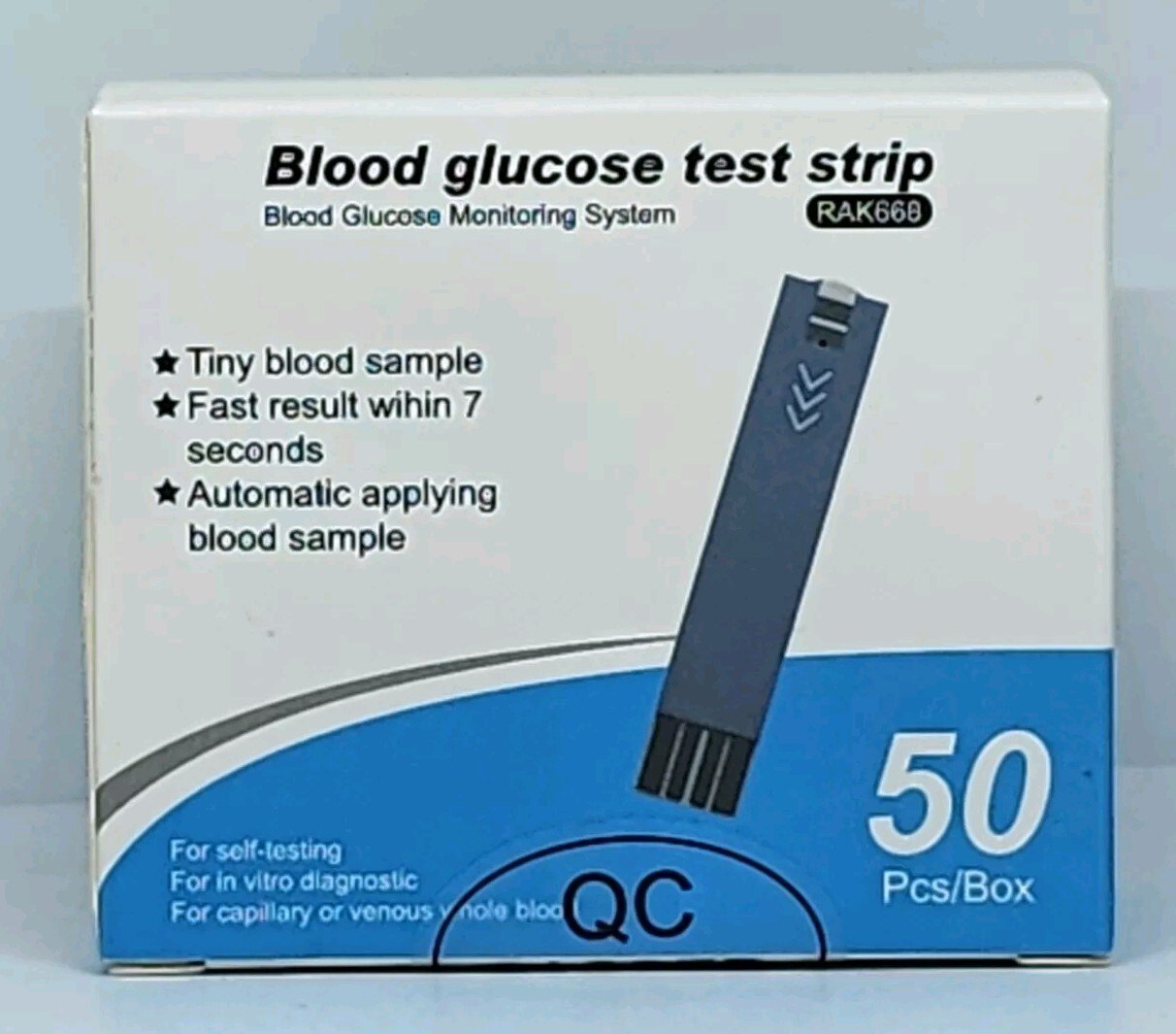 RAK668 Model DS-9 Blood Glucose Test Strips 50 Count New in Box Exp. 05/01/2025