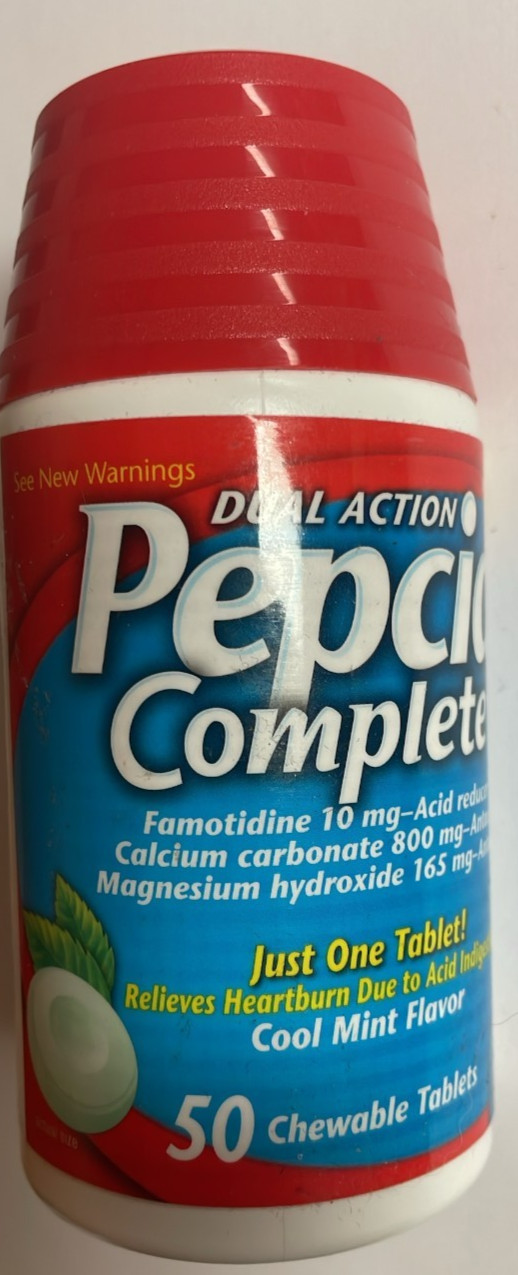 Pepcid Complete Dual Action Cool Mint Chewable Tablets 50 Count EXP 03/2027+