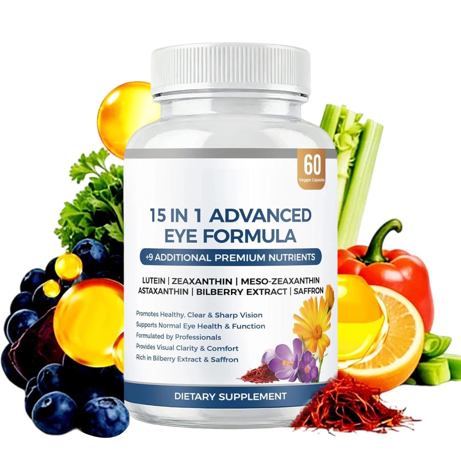 Eye Formula, 15 in 1 Advanced Formula with All 3 Carotenoi