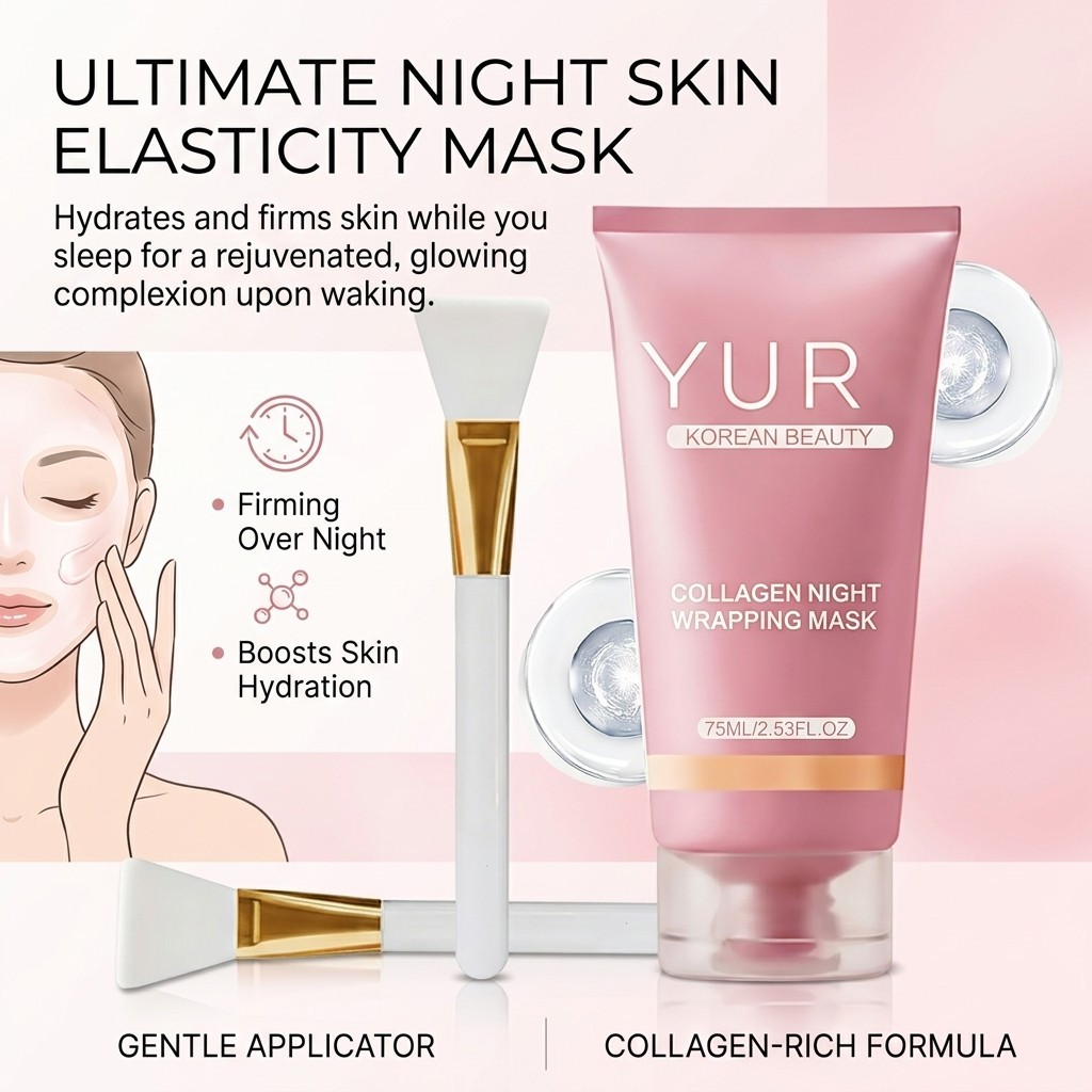 Yuri Korean Collagen Night Wrapping Mask 75ml Hydrating Sleeping Mask New In Box