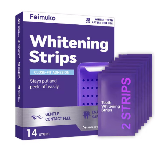 Teeth Whitening Strips 14pcs Non Sensitive Enamel-Safe Non-Slip 7 Days