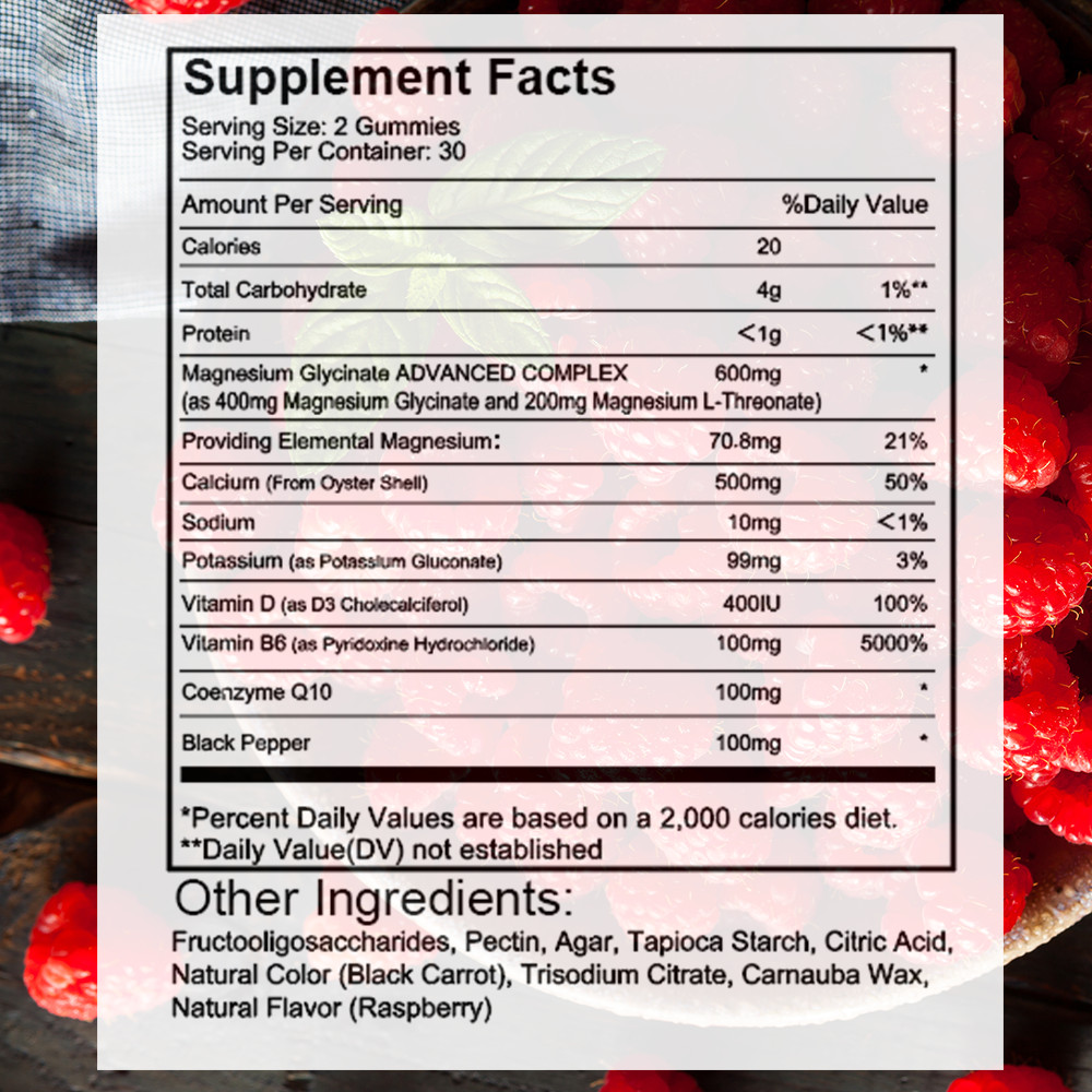 Magnesium Glycinate Gummies – Magnesium Supplements – Highest Potency 60 Gummies