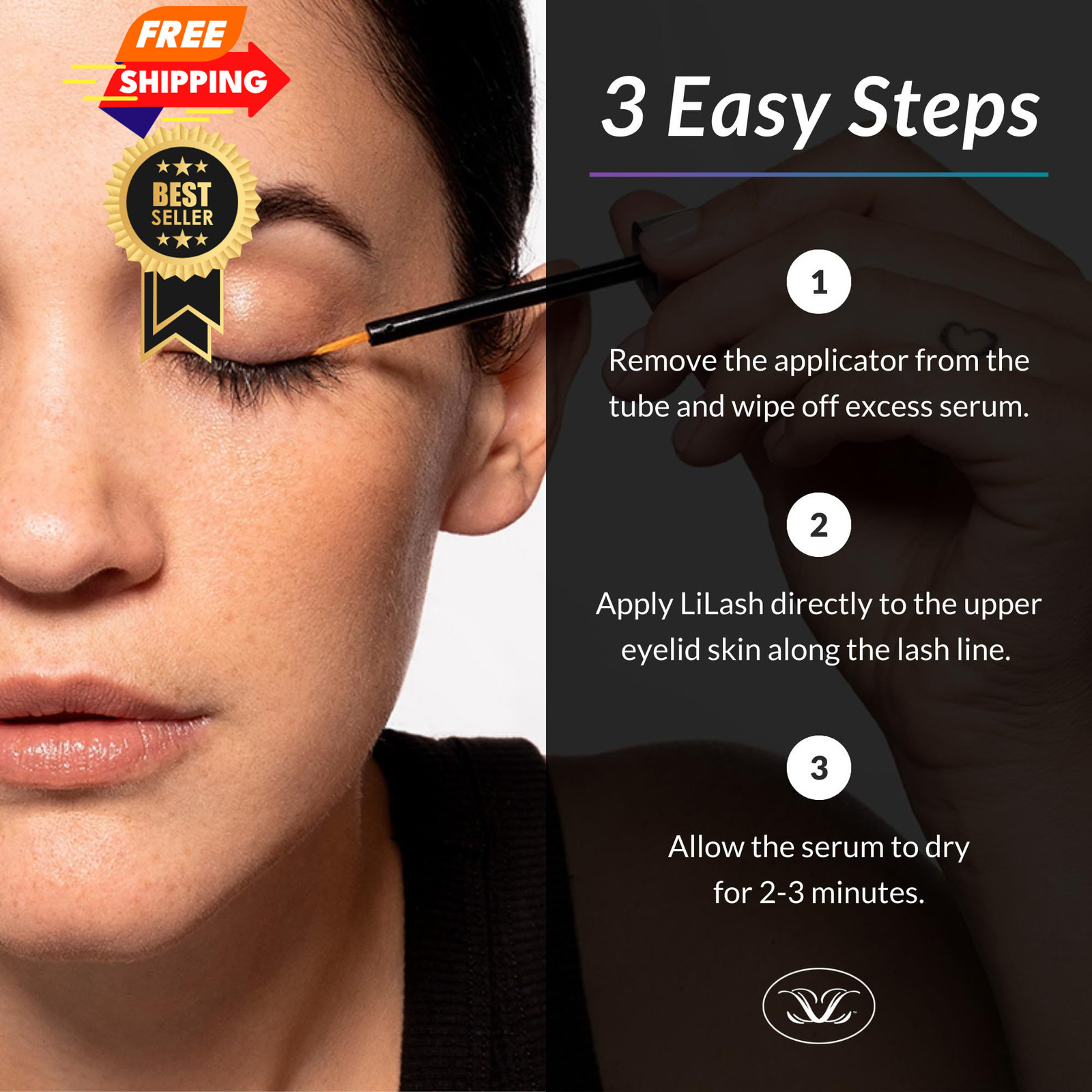 LiLash Purified Eyelash Serum for Longer & 0.07 Fl Oz (Pack of 1), Clear