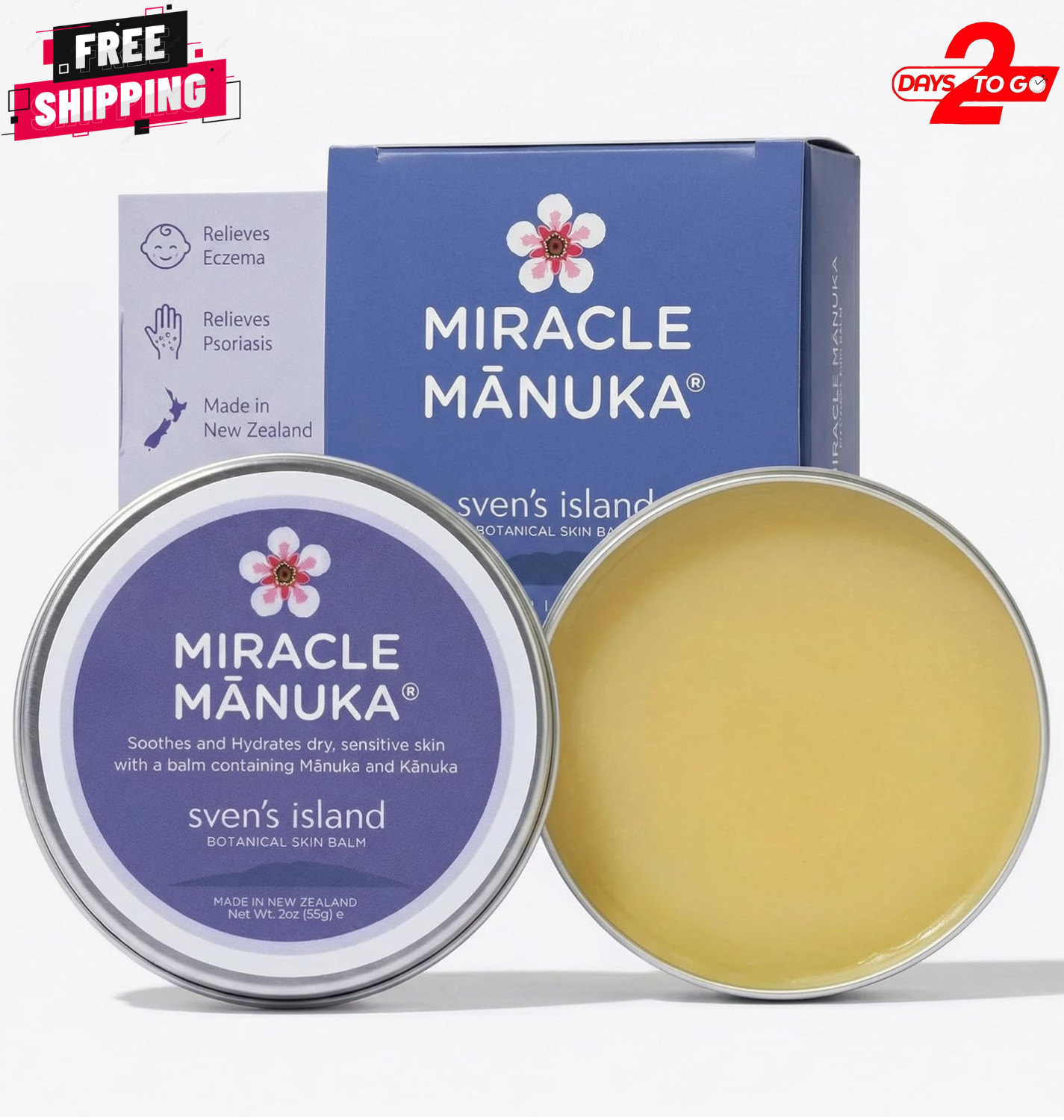 Svens Island Miracle Manuka Skin Balm 1.94oz Eczema Cream New Zealand