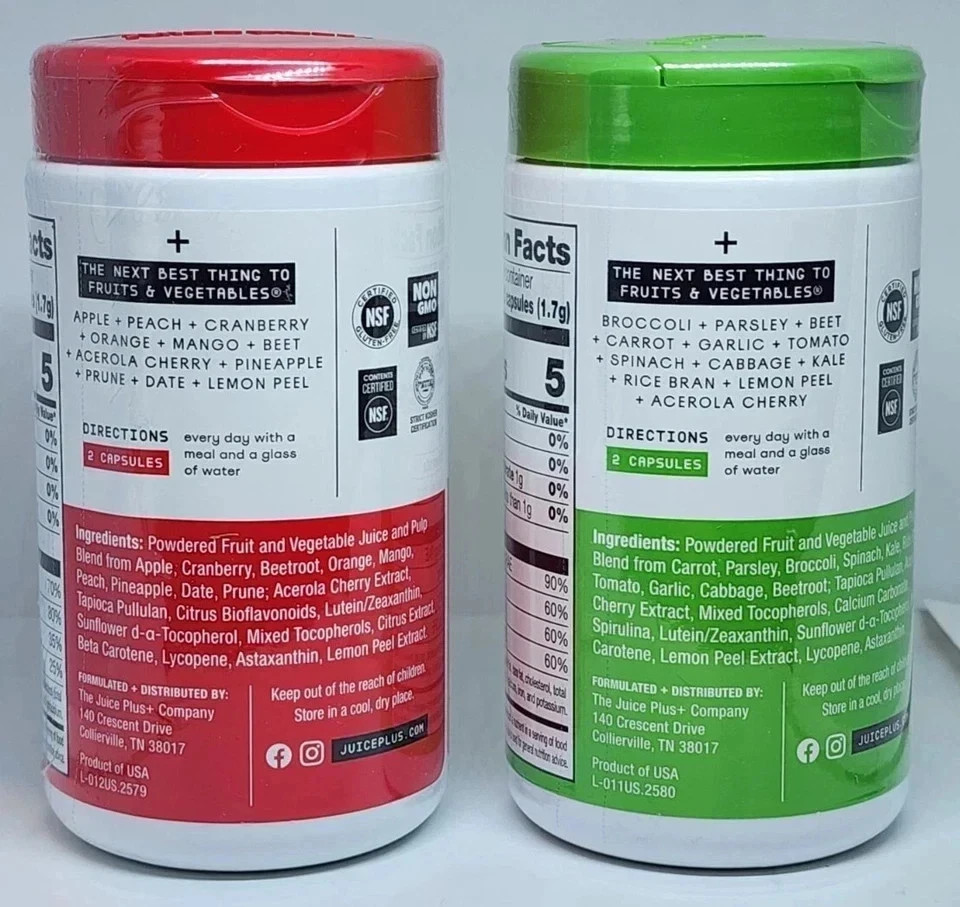 Juice Plus+ – 1 Each Blended Fruit & Veg Juice Powders 120 ea/240 Caps