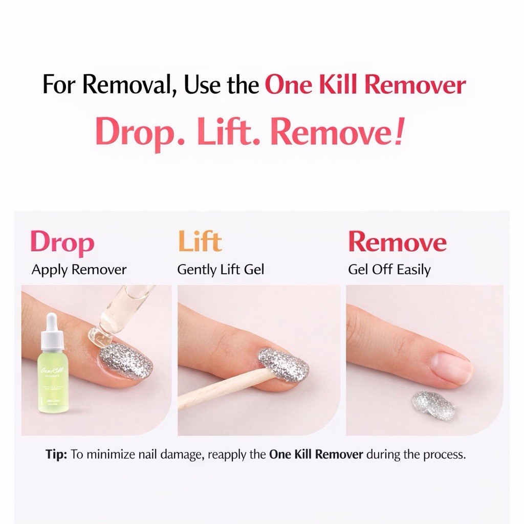Jello Jello Peel Off Base Gel + One Kill Remover Nail Gel Removal Kit