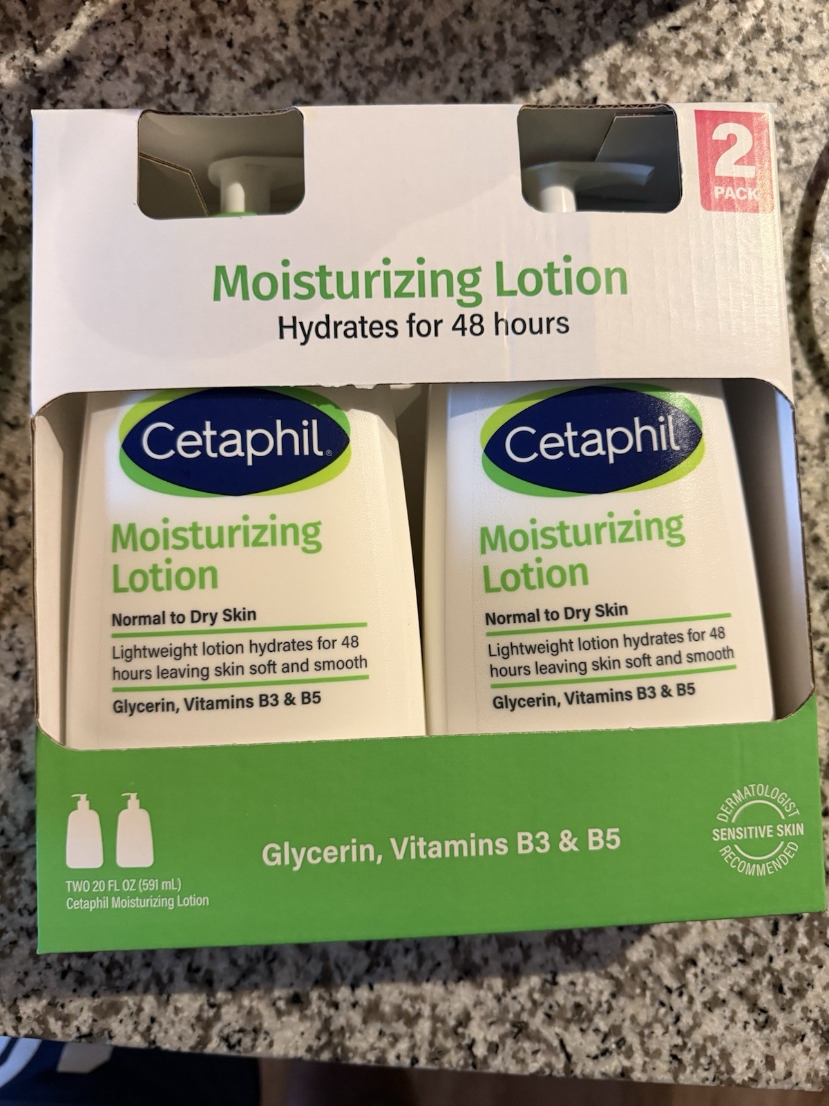 Cetaphil Moisturizing Lotion for Normal to Dry Skin, 2×20 fl oz, Glycerin